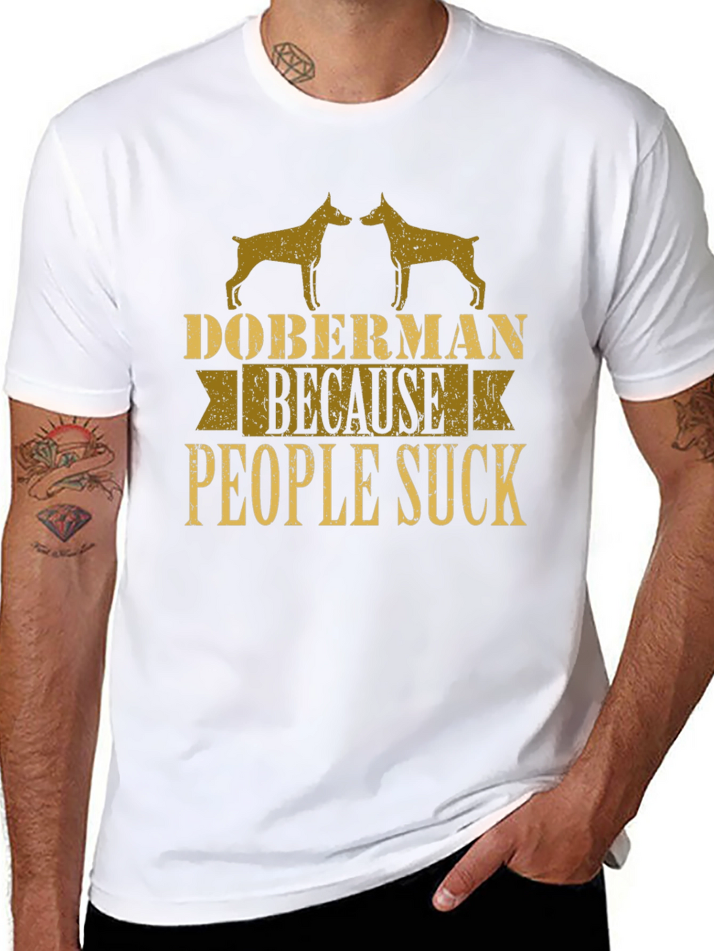 Doberman People Suck Graphic Tee