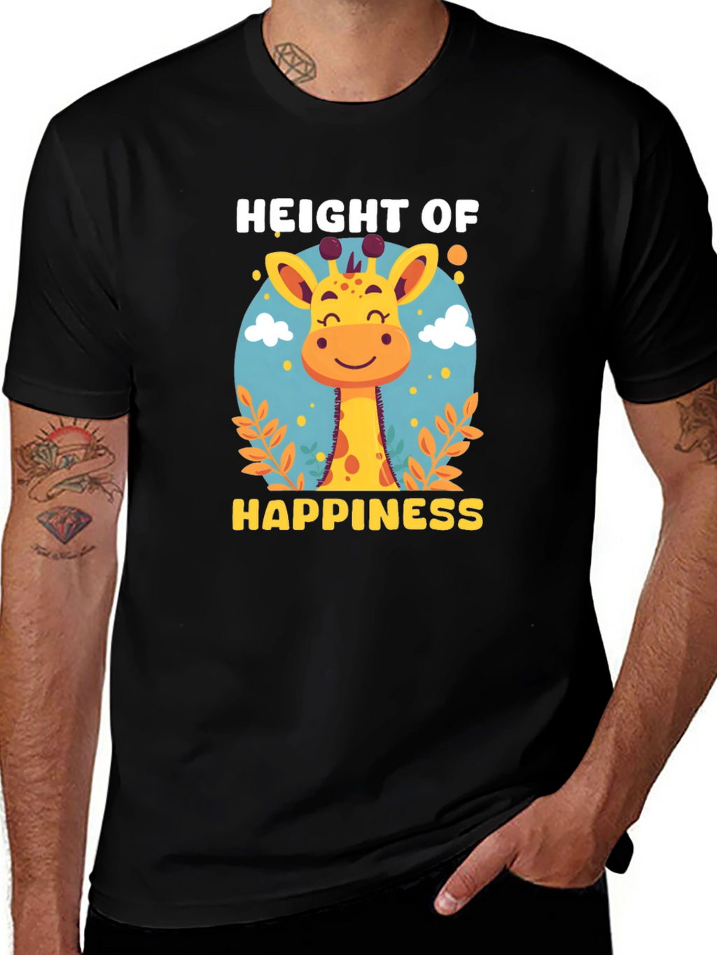 Height of Happiness Giraffe Graphic T-Shirt