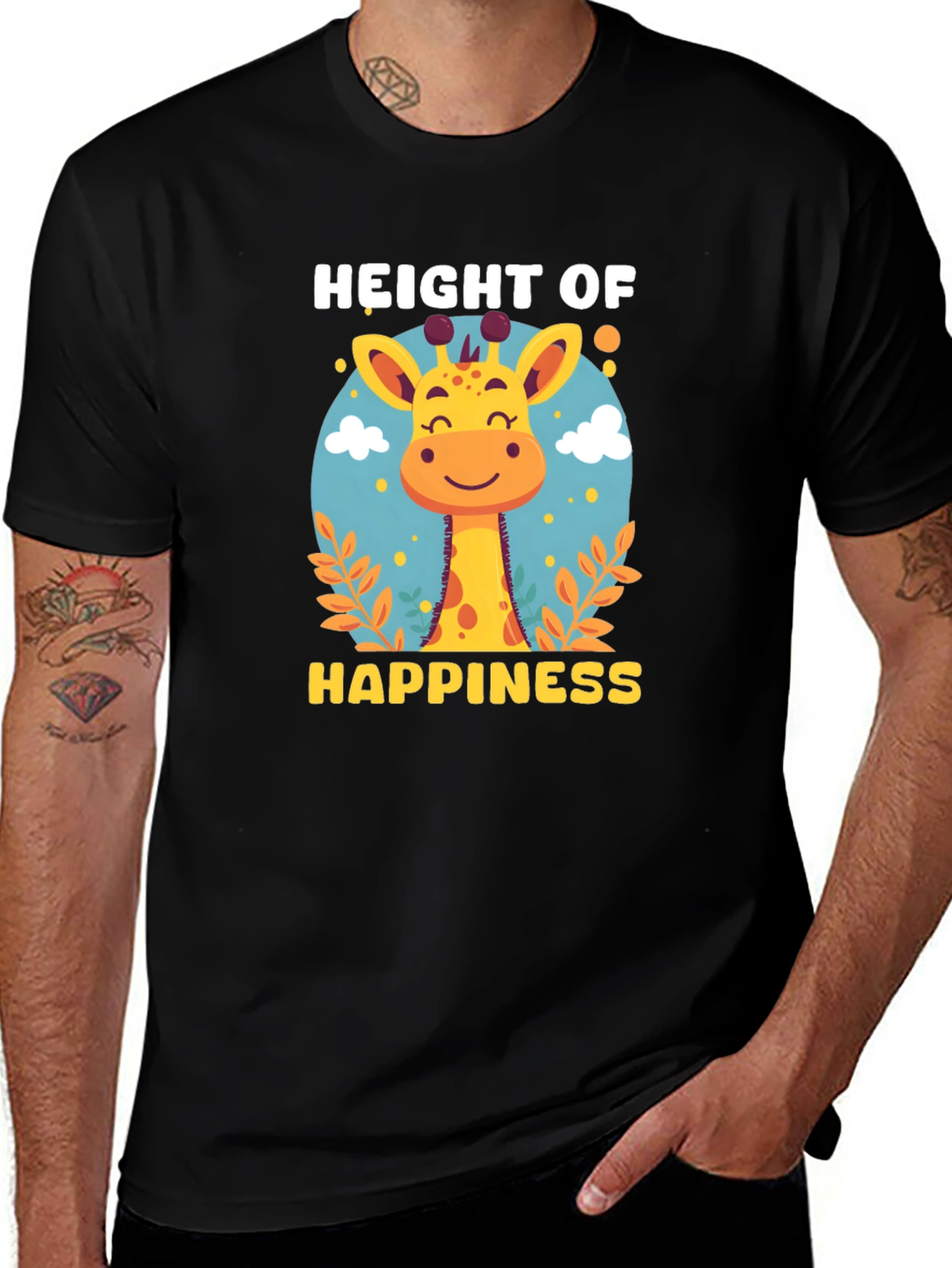 Height of Happiness Giraffe Graphic T-Shirt