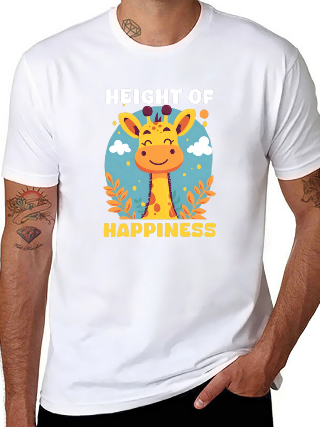 Height of Happiness Giraffe Graphic T-Shirt