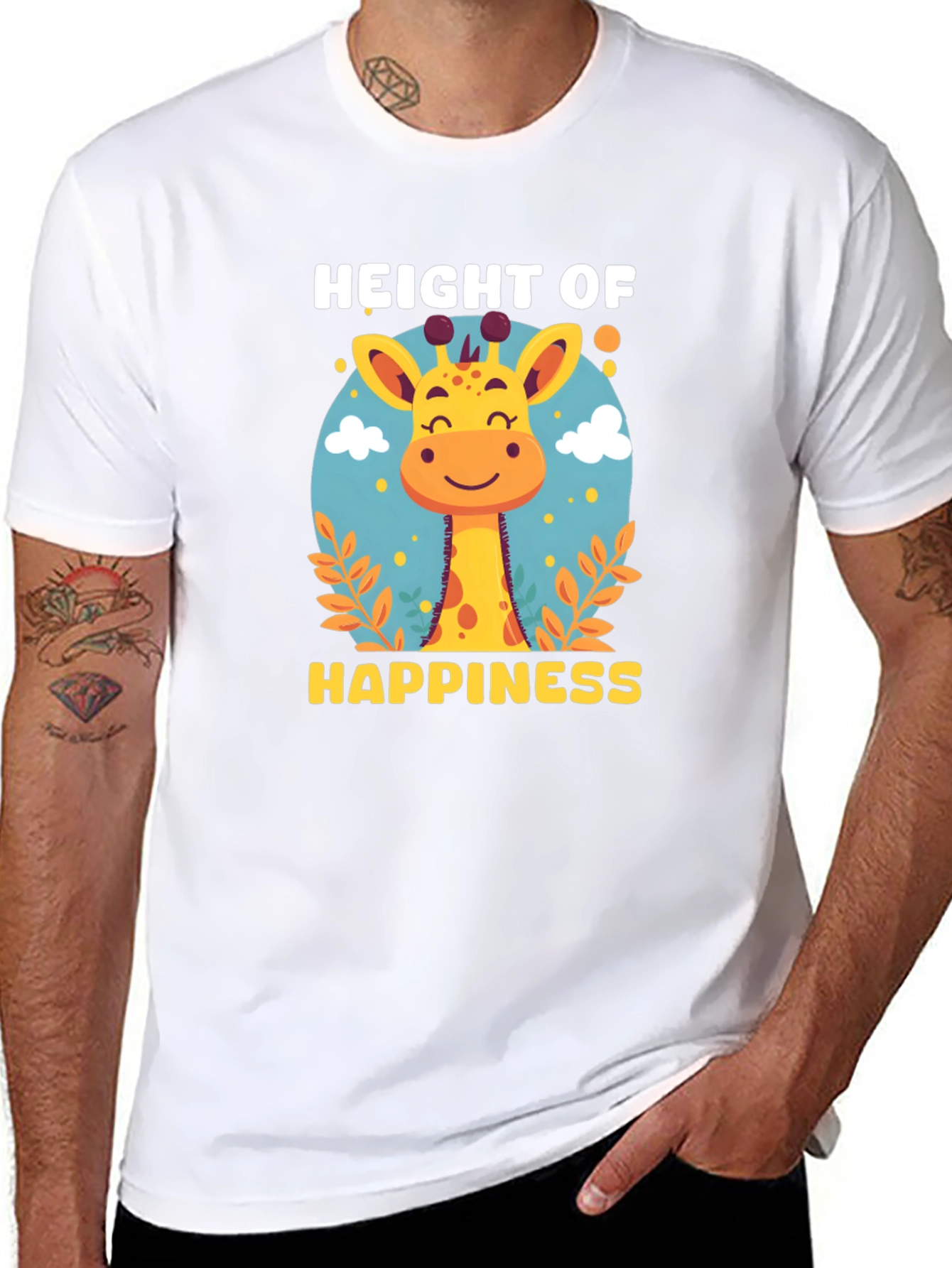 Height of Happiness Giraffe Graphic T-Shirt