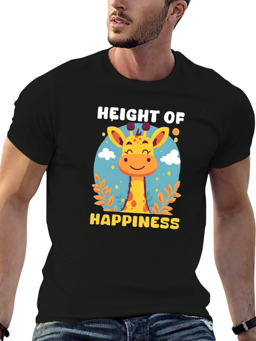Height of Happiness Giraffe Graphic T-Shirt
