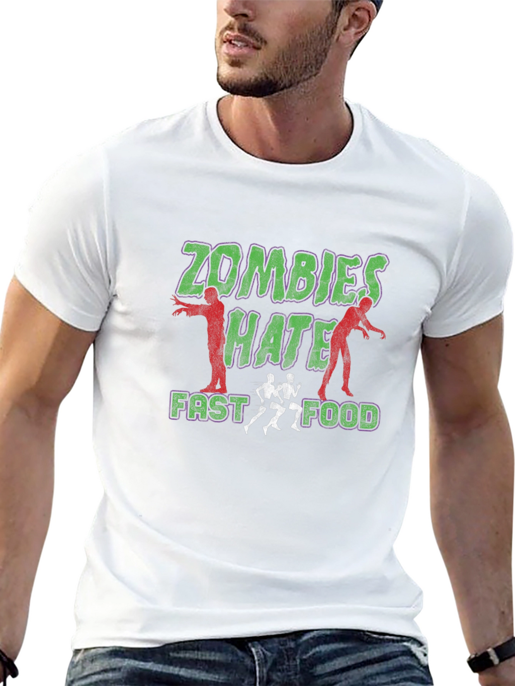 Zombies Hate Fast Food Graphic Tee