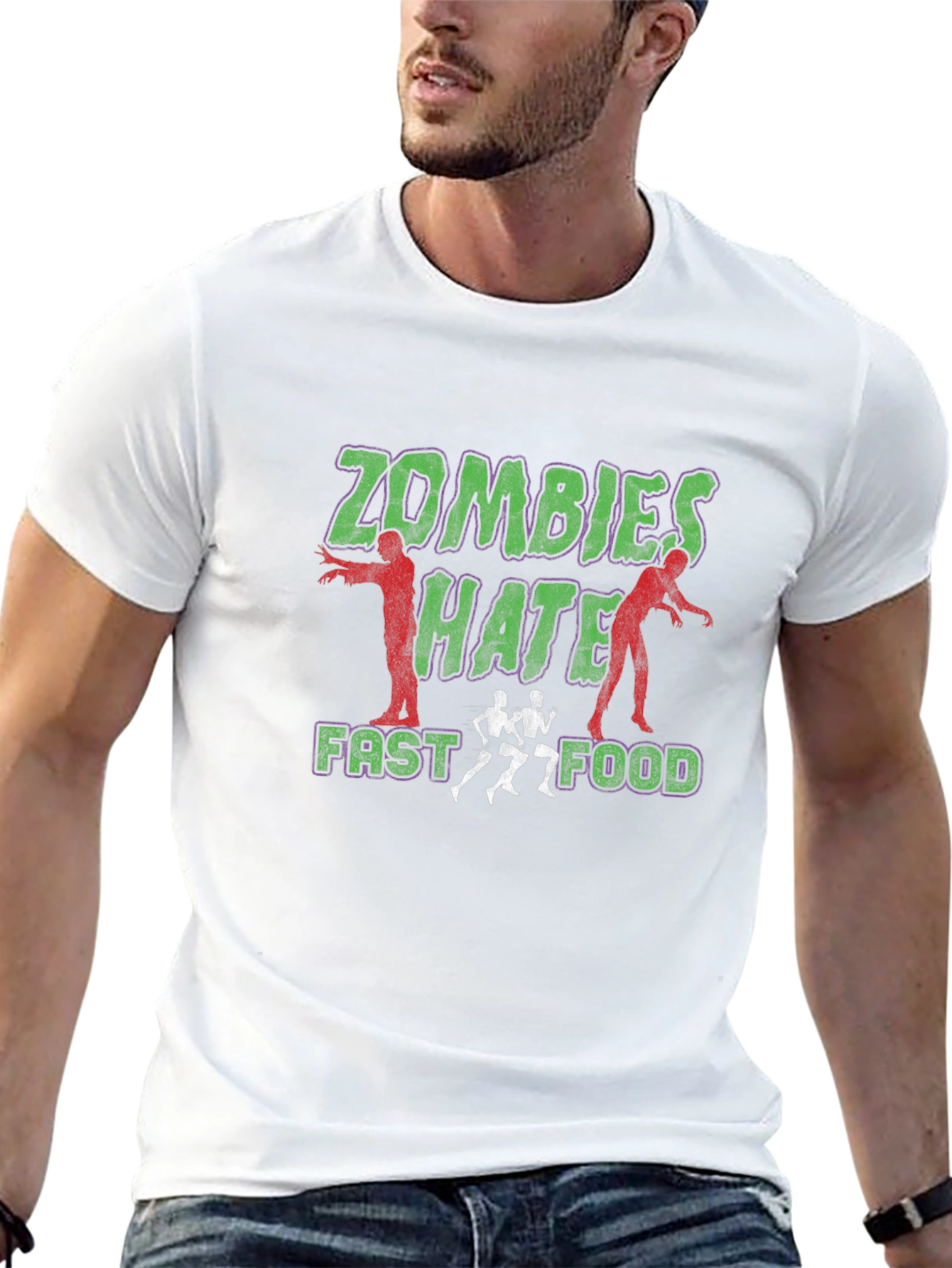 Zombies Hate Fast Food Graphic Tee