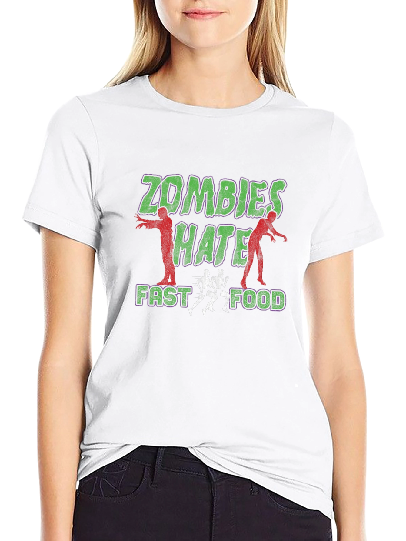 Zombies Hate Fast Food Graphic Tee