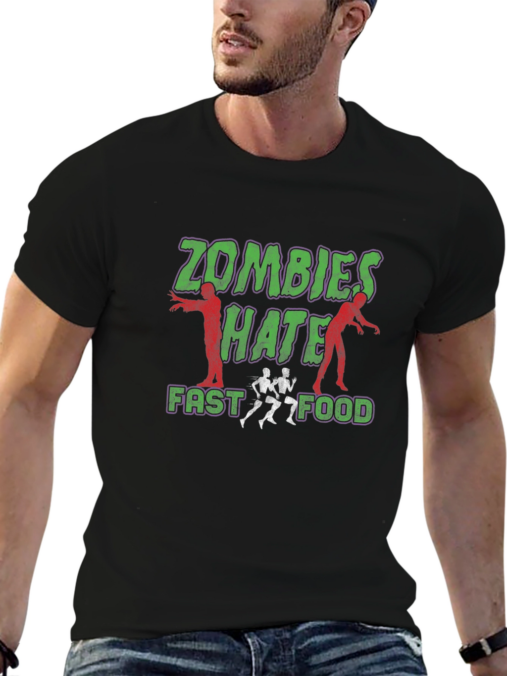 Zombies Hate Fast Food Graphic Tee