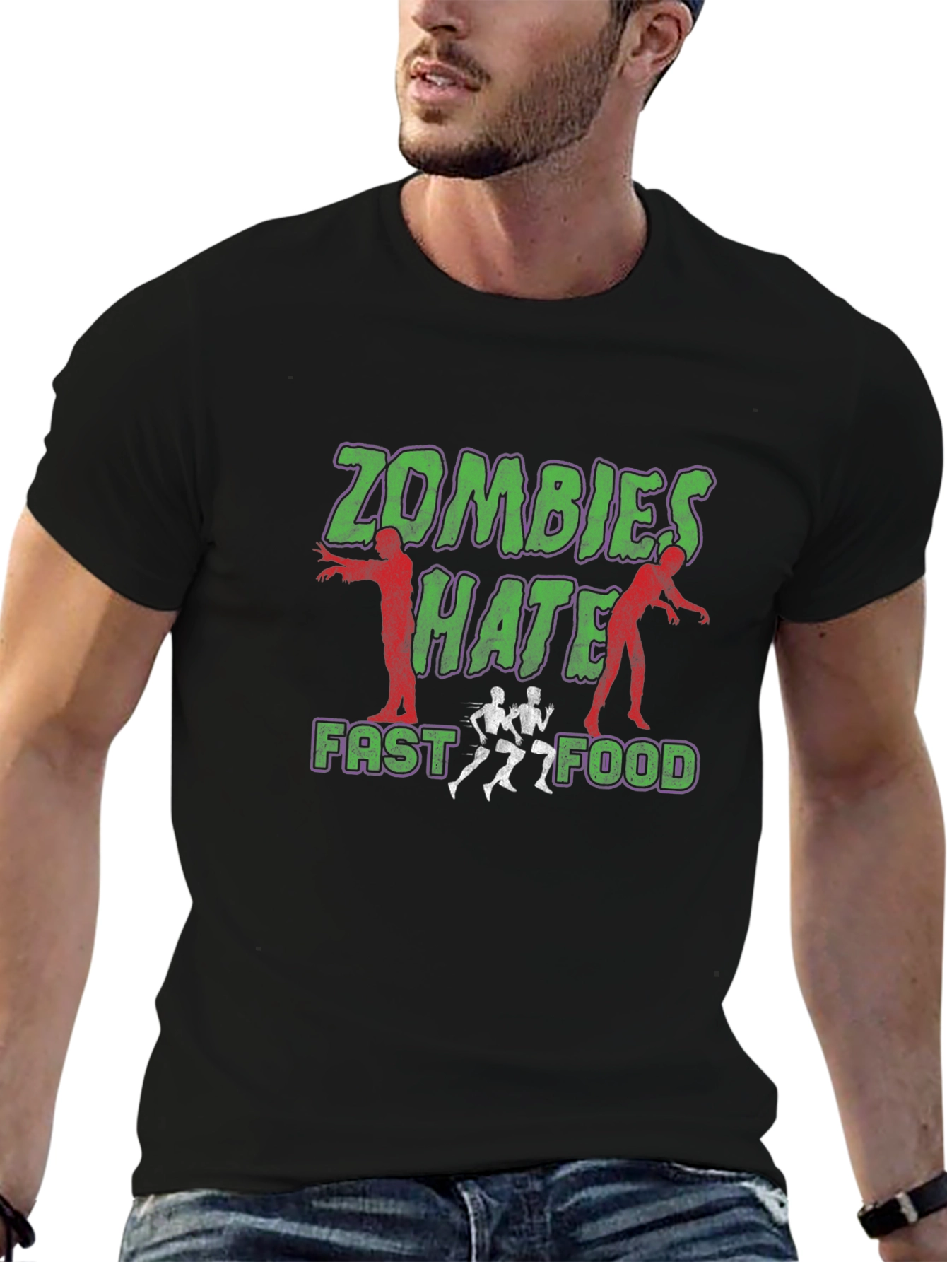Zombies Hate Fast Food Graphic Tee