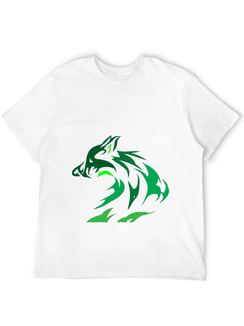Green Wolf Graphic Black T-Shirt