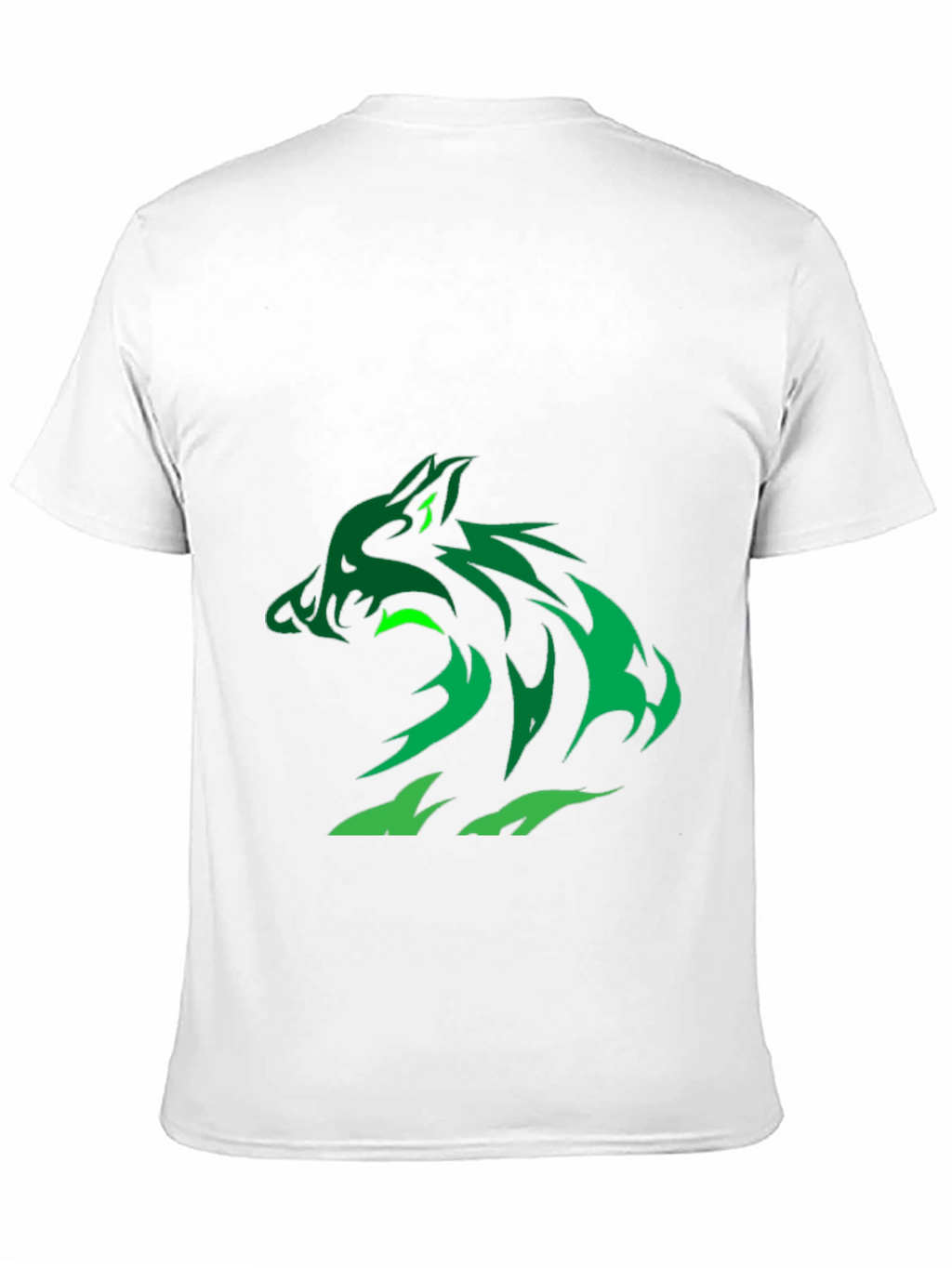 Green Wolf Graphic Black T-Shirt