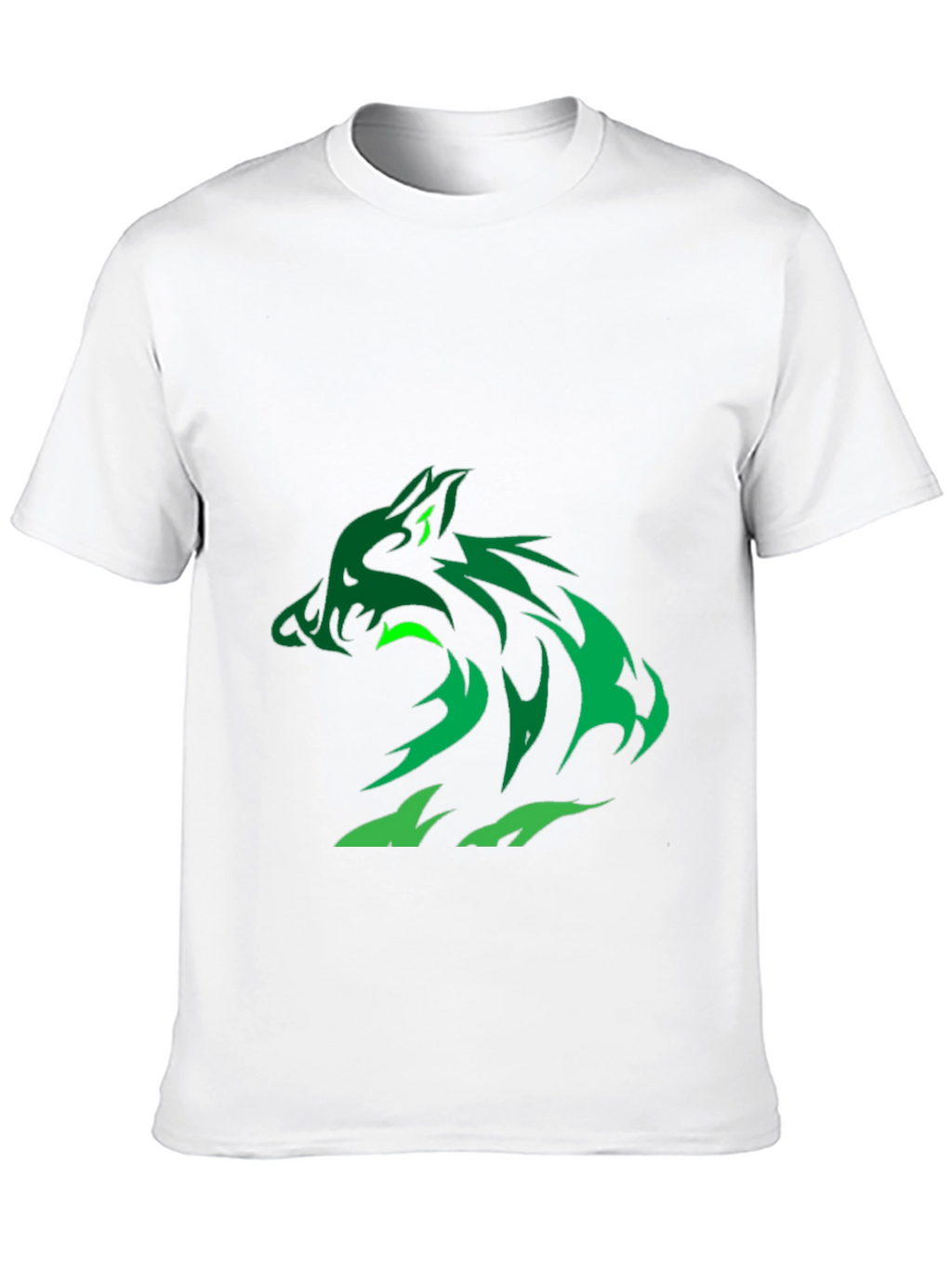 Green Wolf Graphic Black T-Shirt