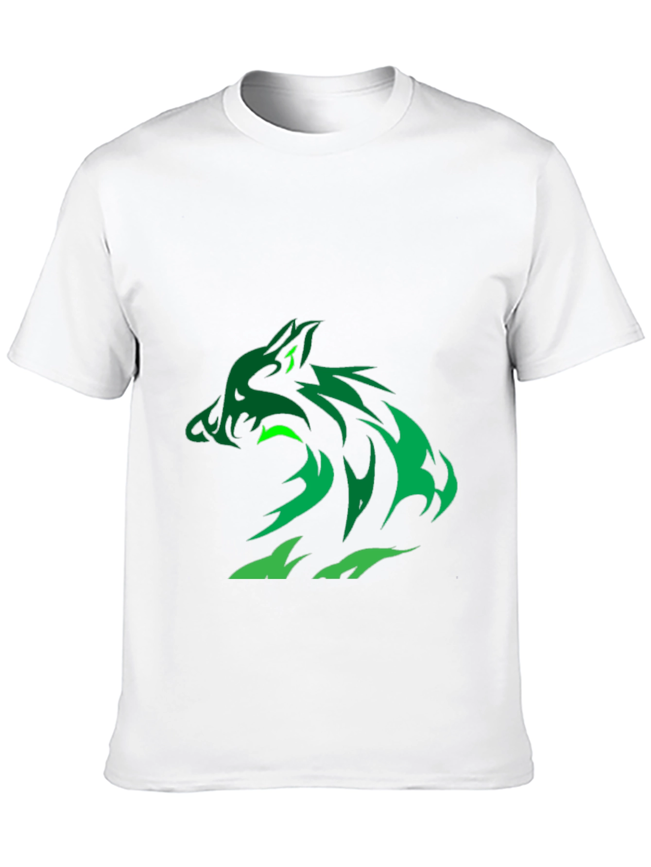Green Wolf Graphic Black T-Shirt