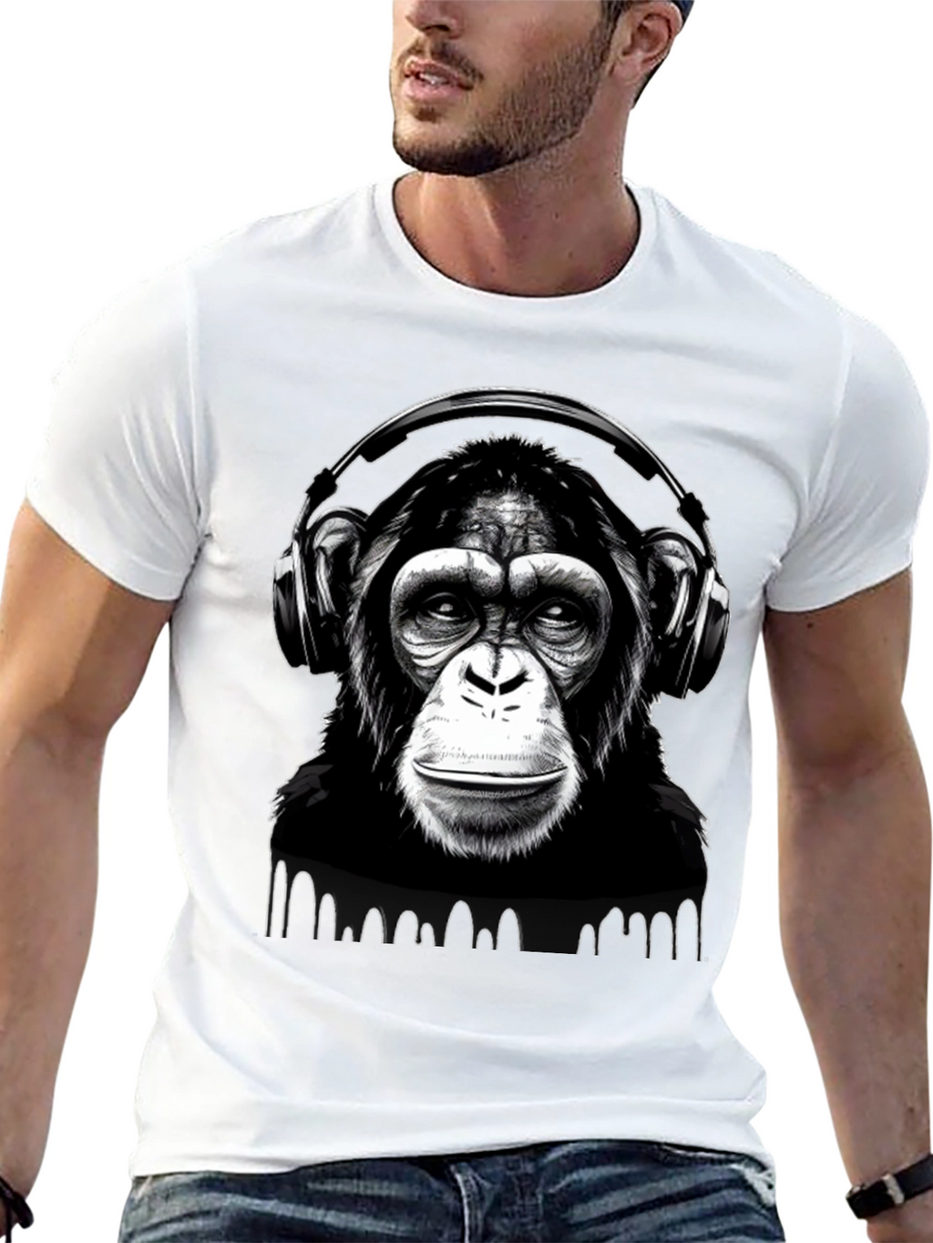 DJ Monkey T-Shirt - Black Graphic Tee