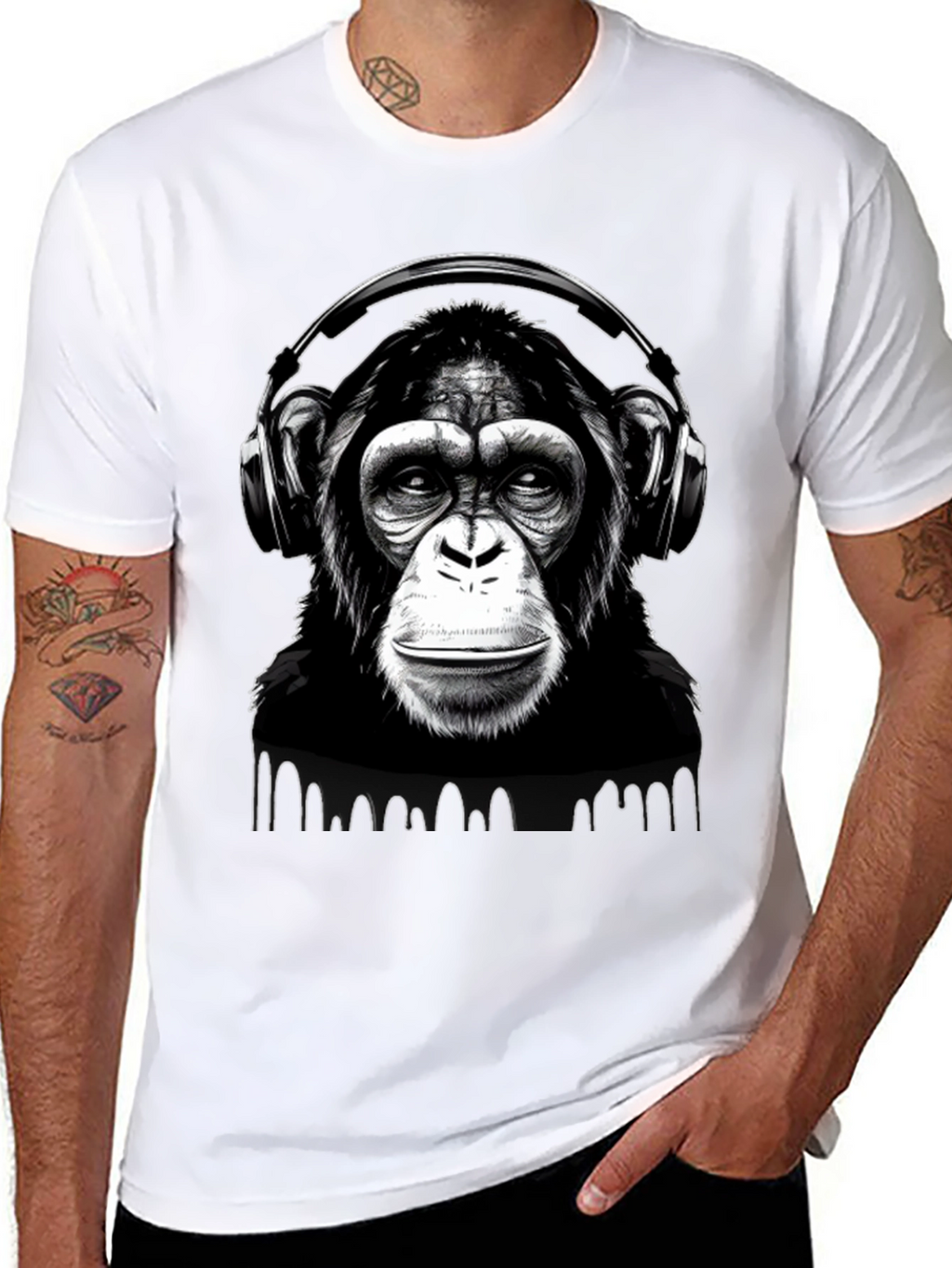 DJ Monkey T-Shirt - Black Graphic Tee