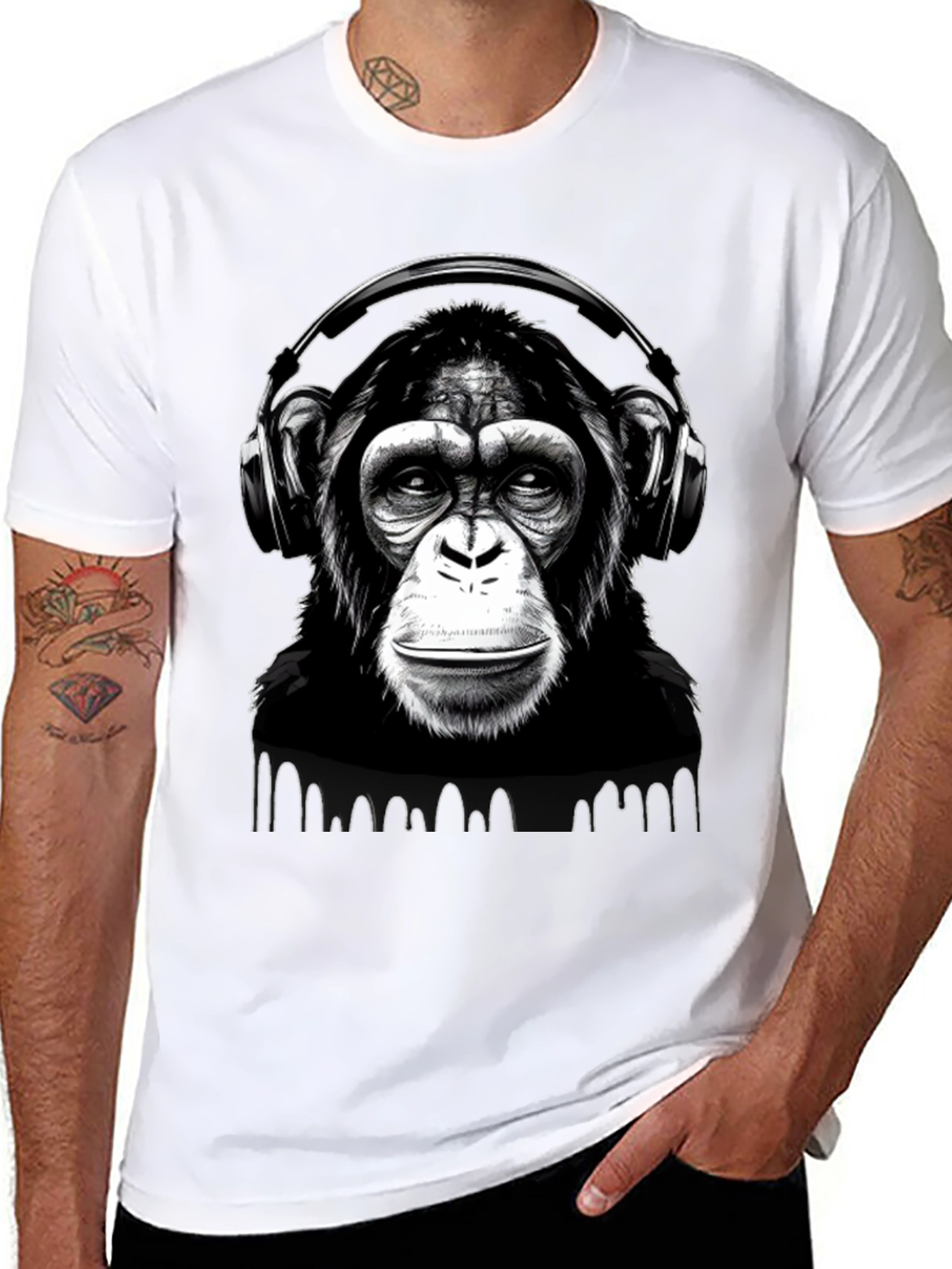 DJ Monkey T-Shirt - Black Graphic Tee