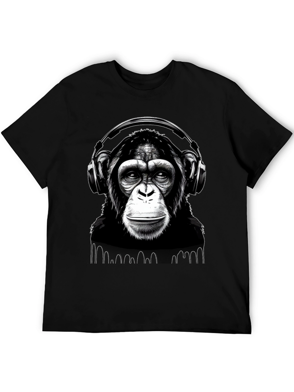 DJ Monkey T-Shirt - Black Graphic Tee