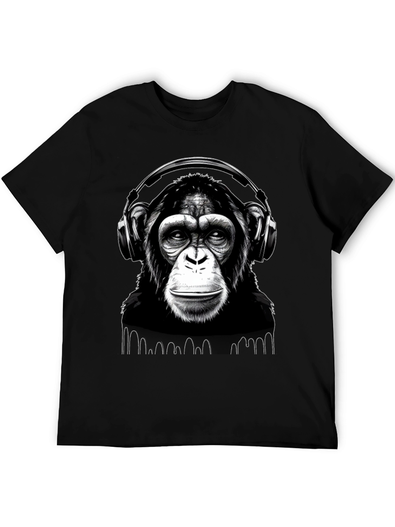 DJ Monkey T-Shirt - Black Graphic Tee
