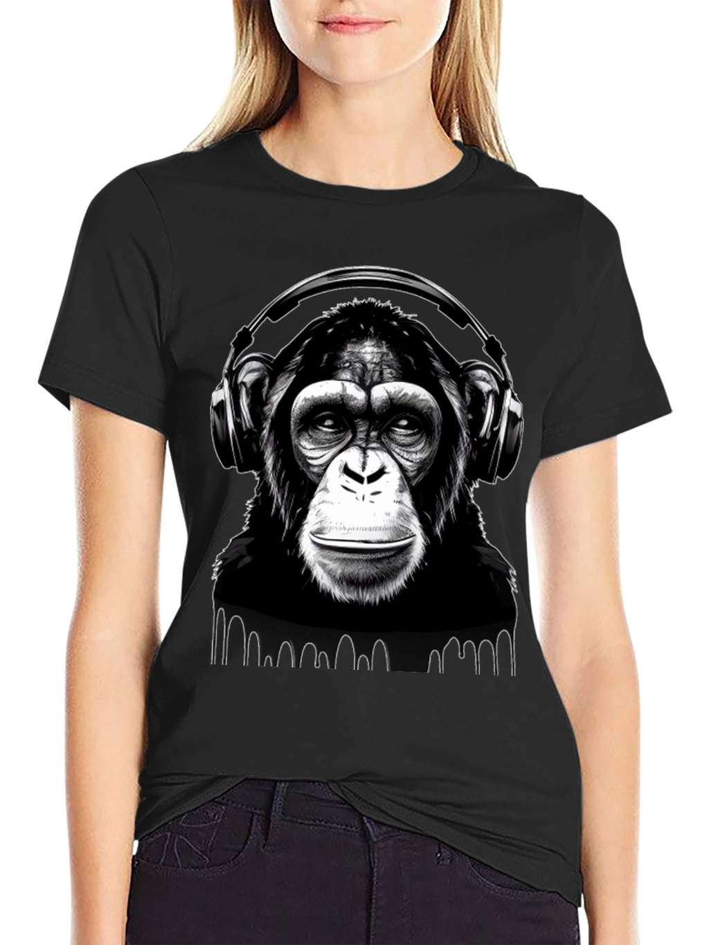 DJ Monkey T-Shirt - Black Graphic Tee