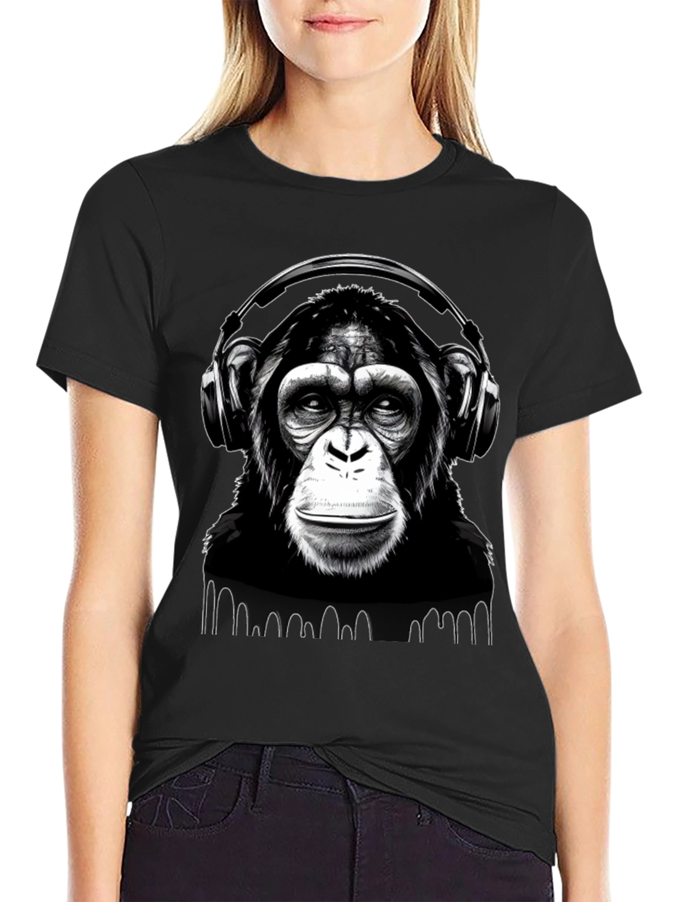 DJ Monkey T-Shirt - Black Graphic Tee