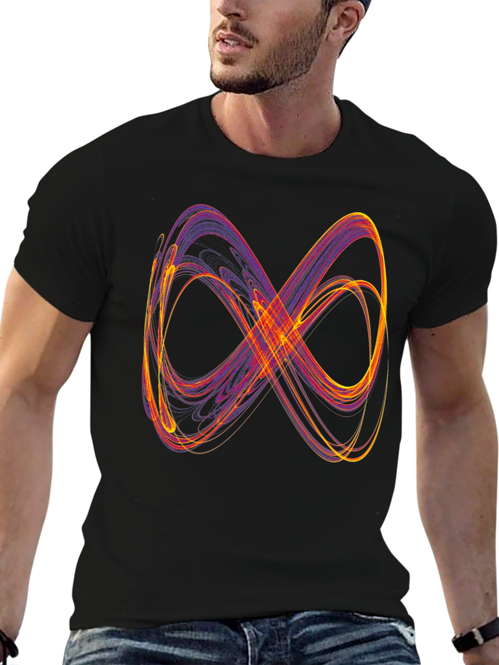Infinity Symbol Graphic Tee - Soft Black T-Shirt