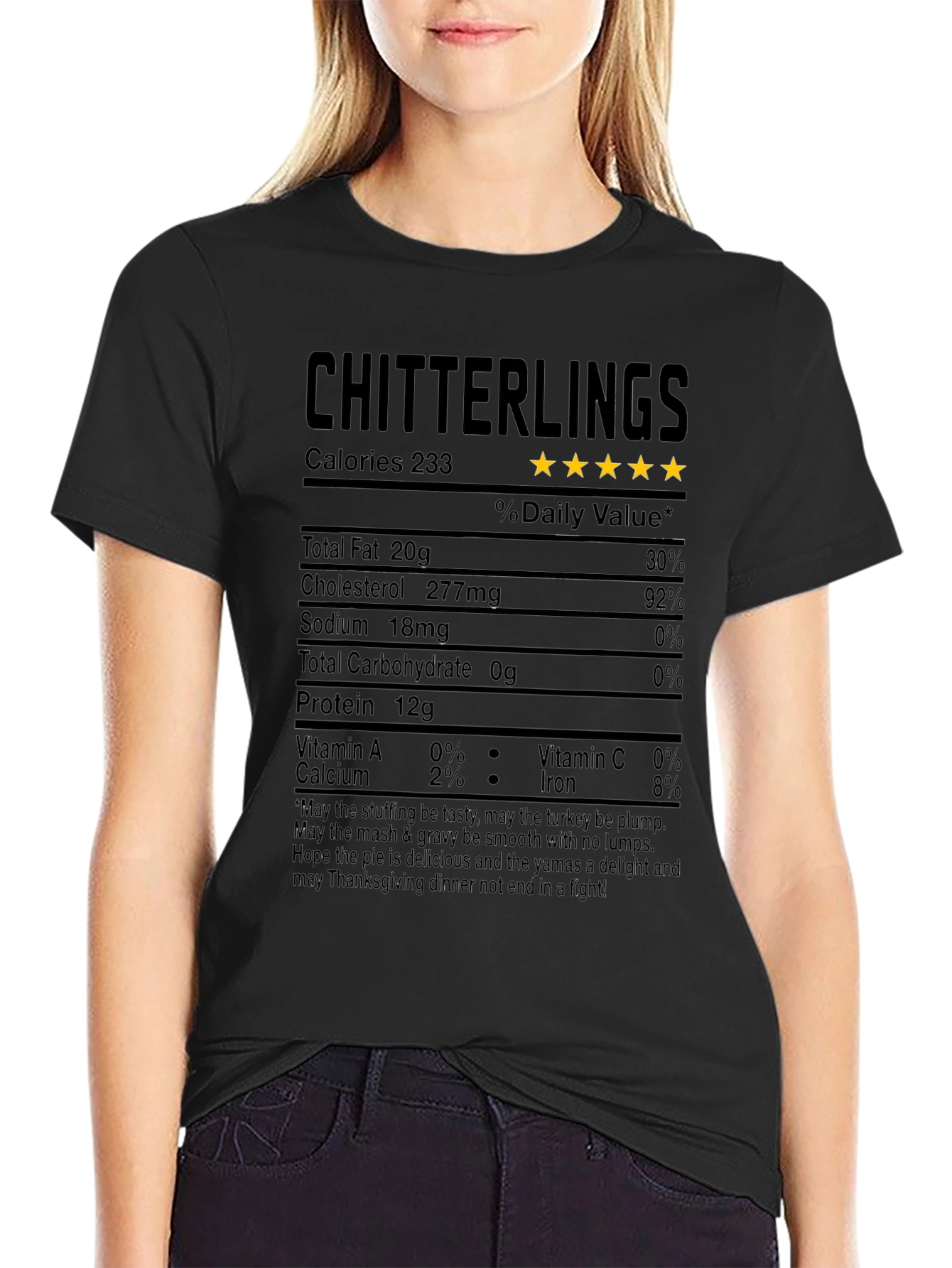 Chitterlings Thanksgiving Nutrition Facts T-Shirt