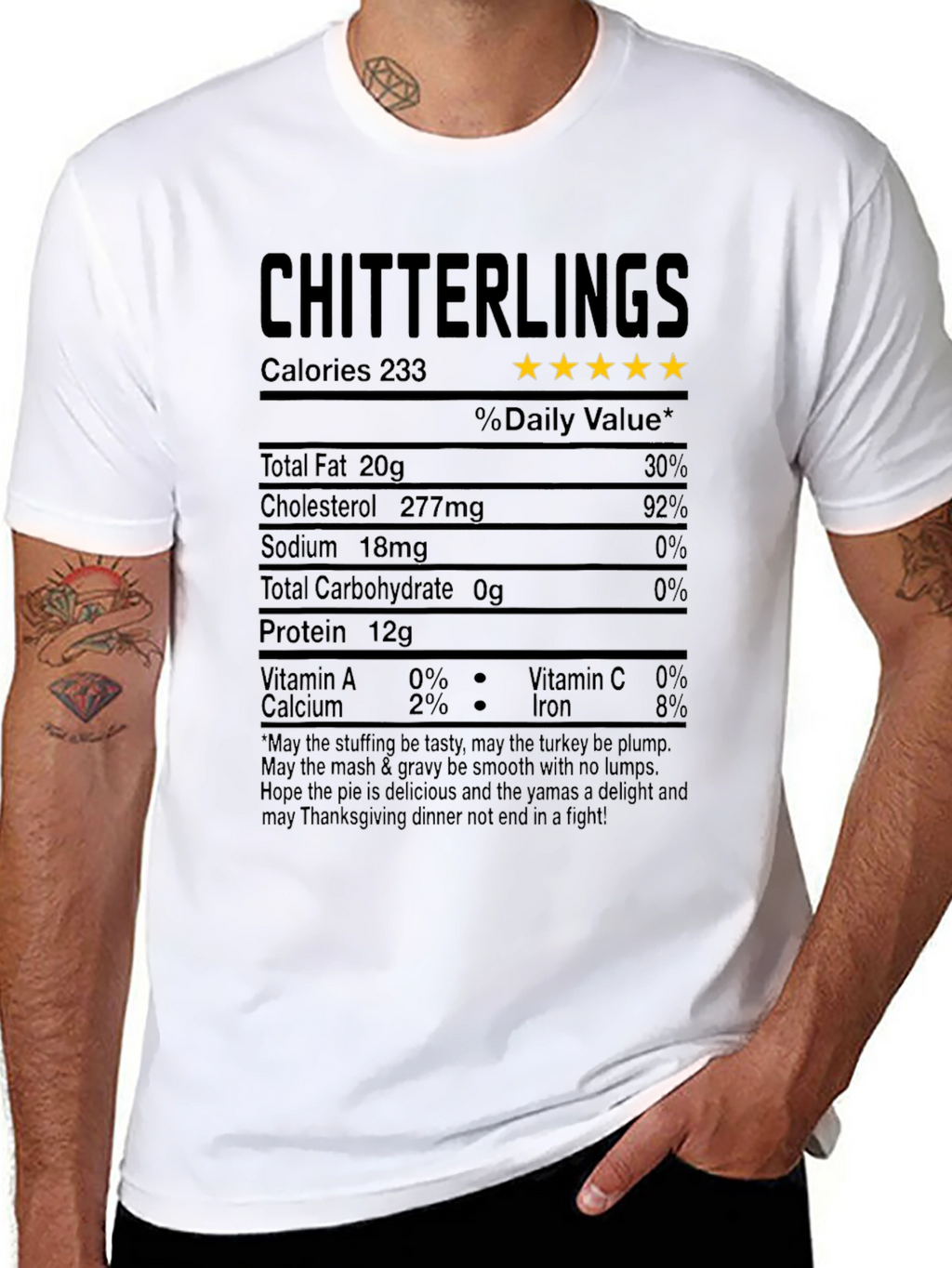 Chitterlings Thanksgiving Nutrition Facts T-Shirt