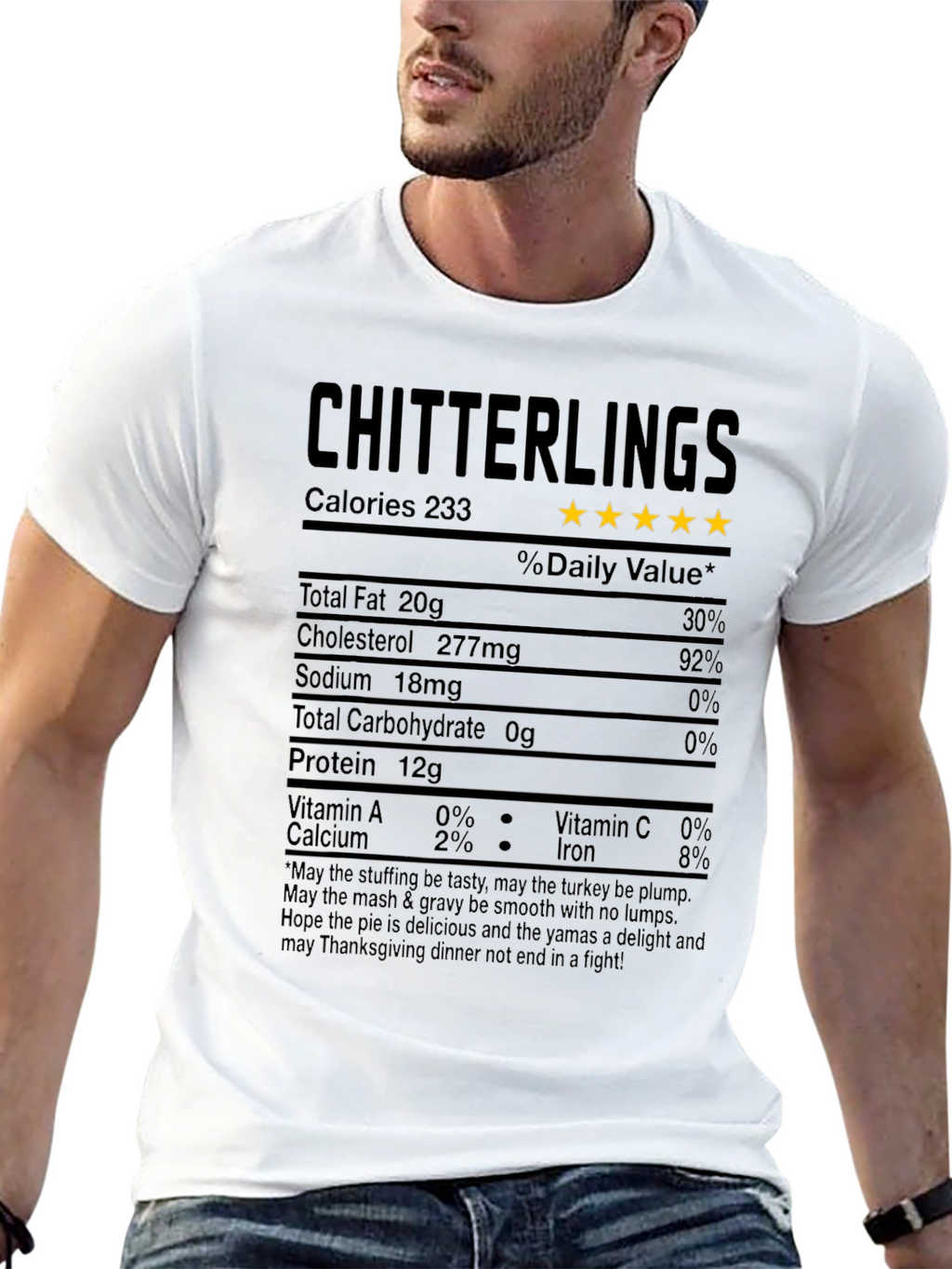 Chitterlings Thanksgiving Nutrition Facts T-Shirt