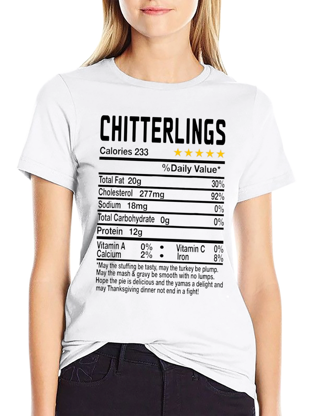 Chitterlings Thanksgiving Nutrition Facts T-Shirt