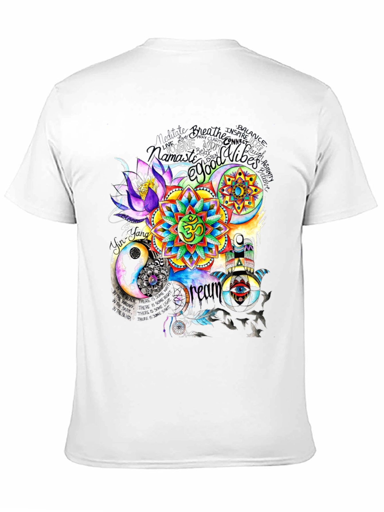 Om Mandala Graphic Print Black T-Shirt