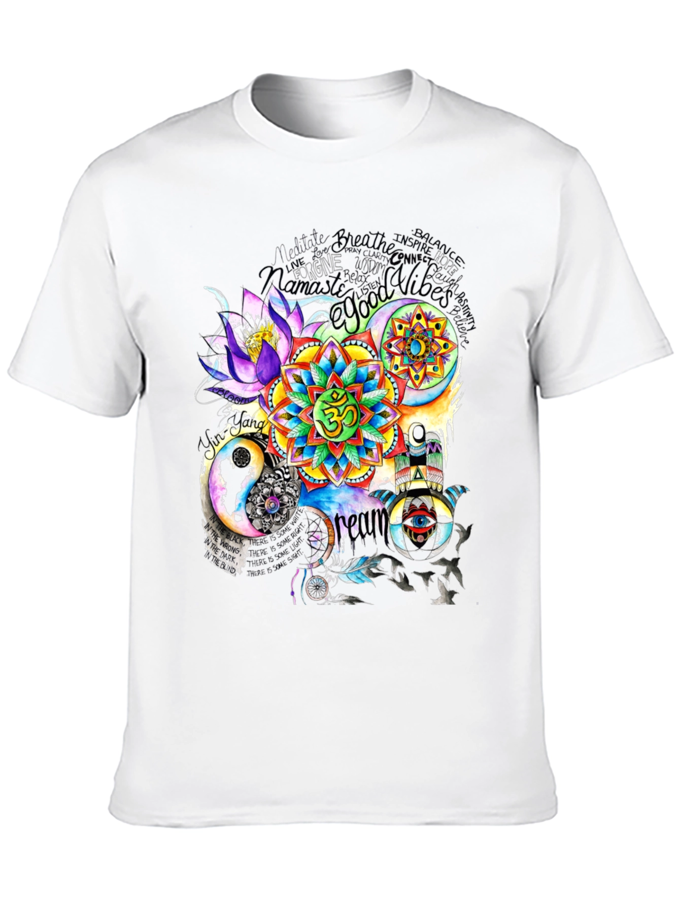 Om Mandala Graphic Print Black T-Shirt