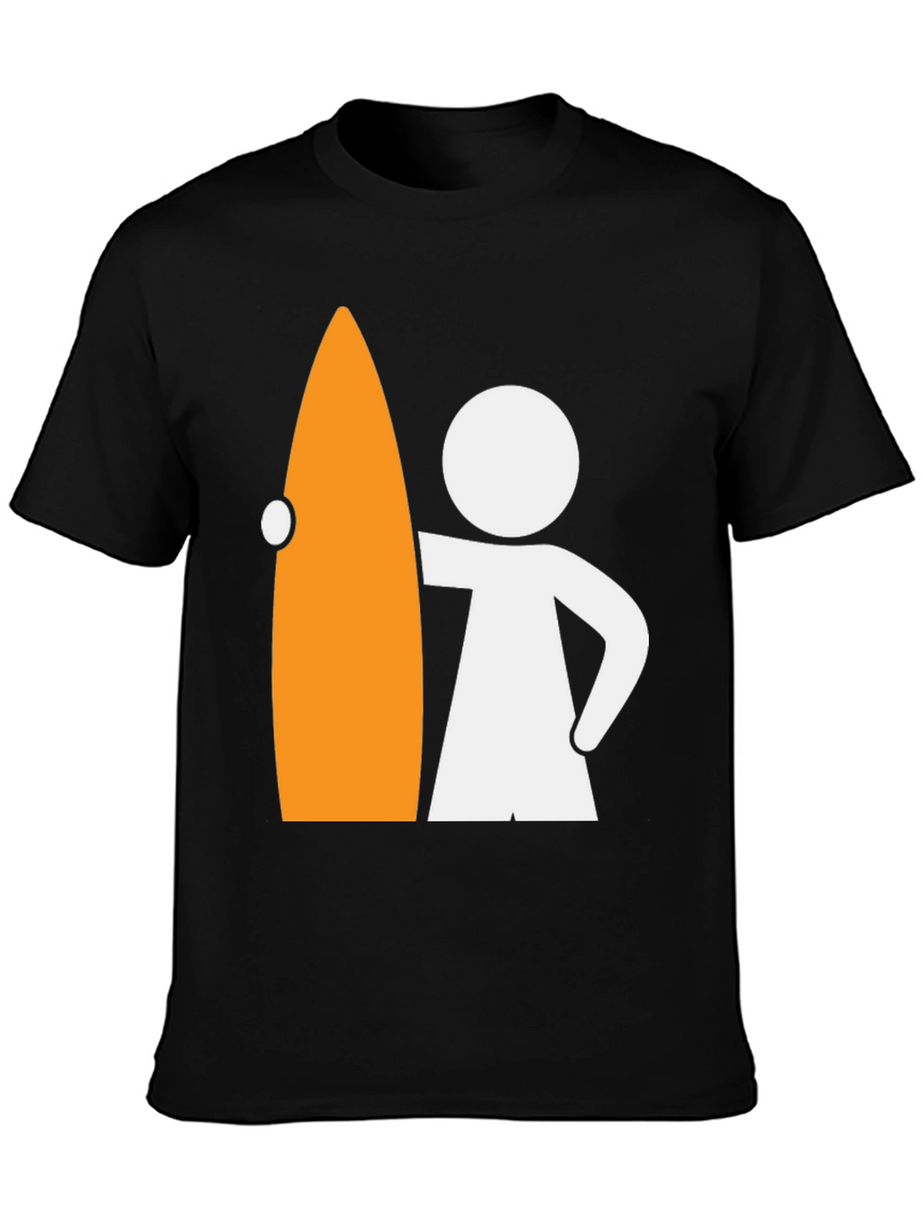 Surfer Dude Graphic Tee - Black Cotton T-Shirt