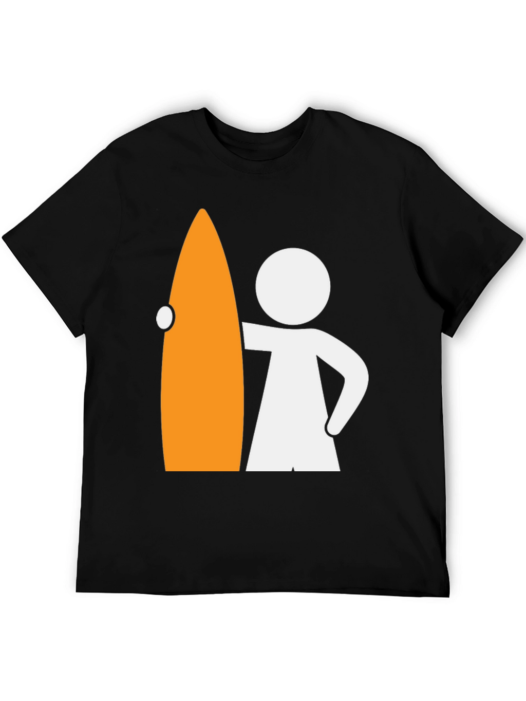 Surfer Dude Graphic Tee - Black Cotton T-Shirt