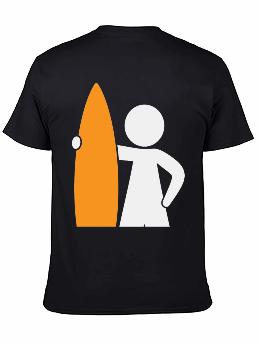 Surfer Dude Graphic Tee - Black Cotton T-Shirt
