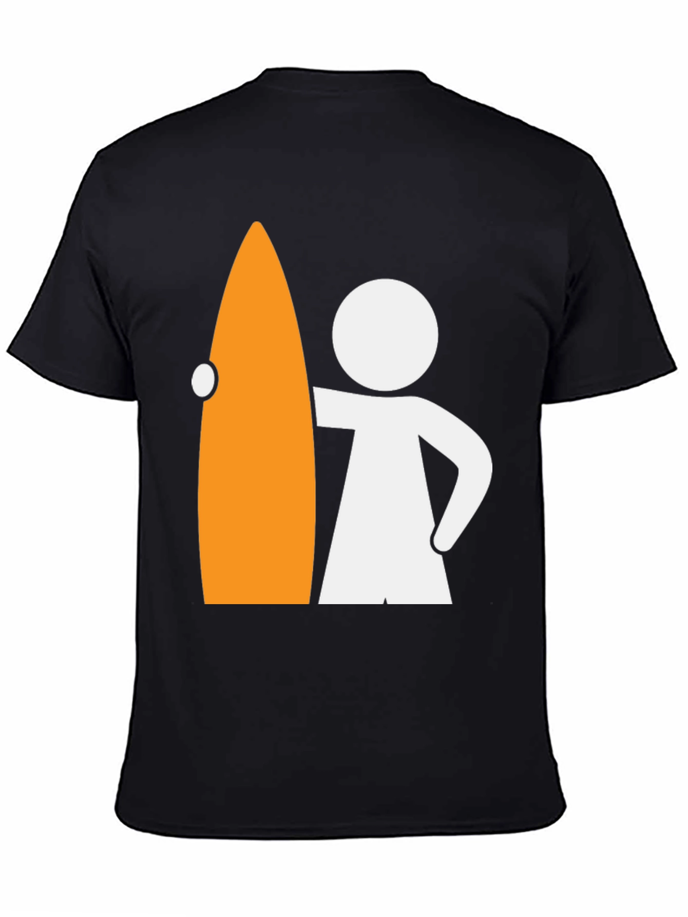 Surfer Dude Graphic Tee - Black Cotton T-Shirt