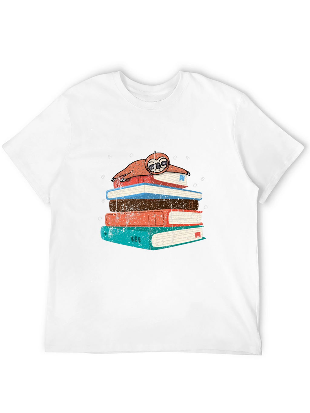 Sloth on Books T-Shirt - Readers Delight