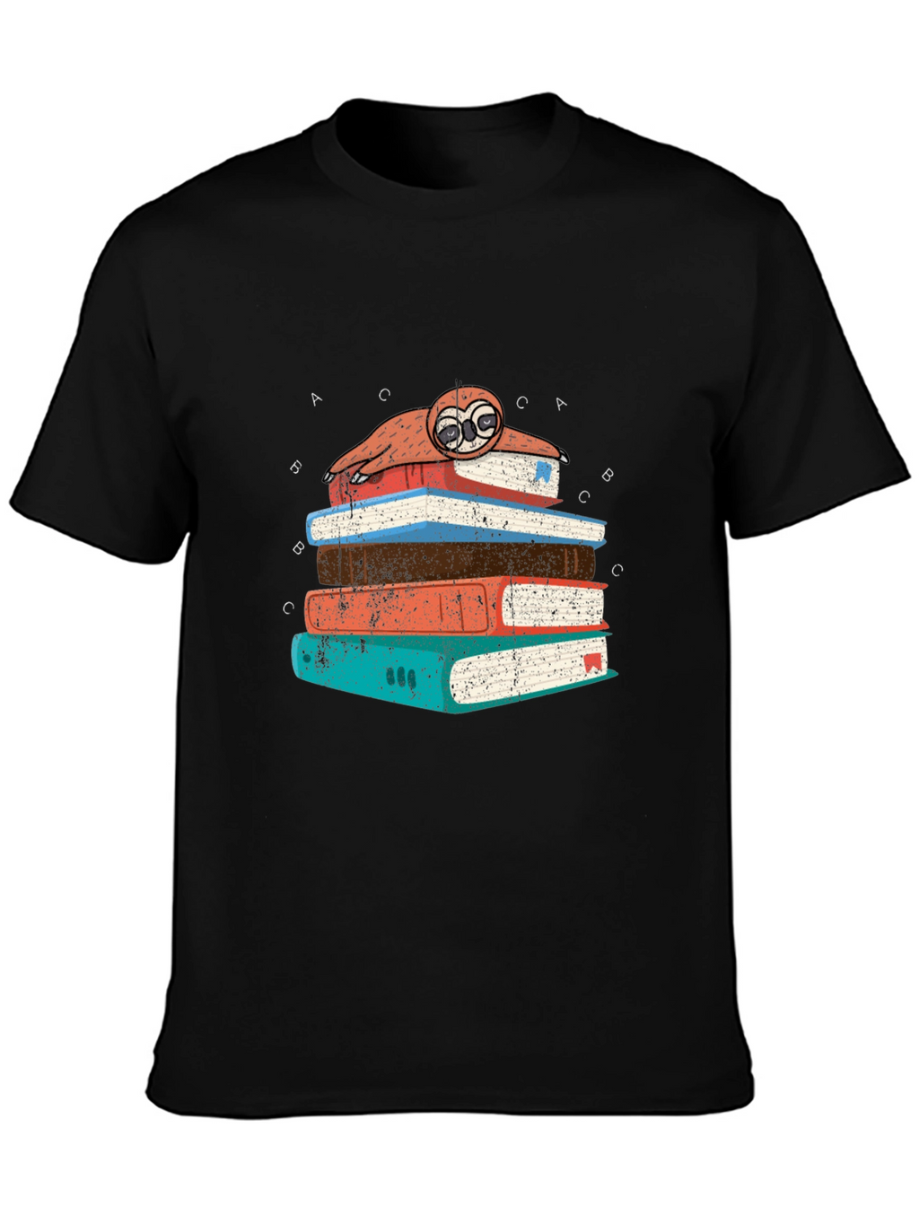 Sloth on Books T-Shirt - Readers Delight