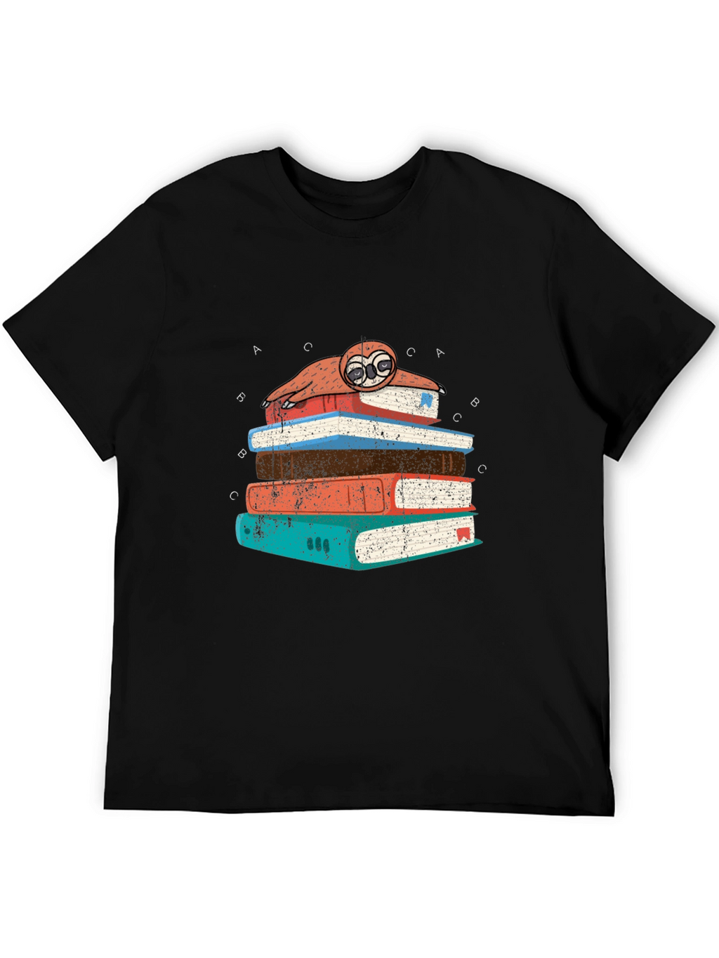 Sloth on Books T-Shirt - Readers Delight