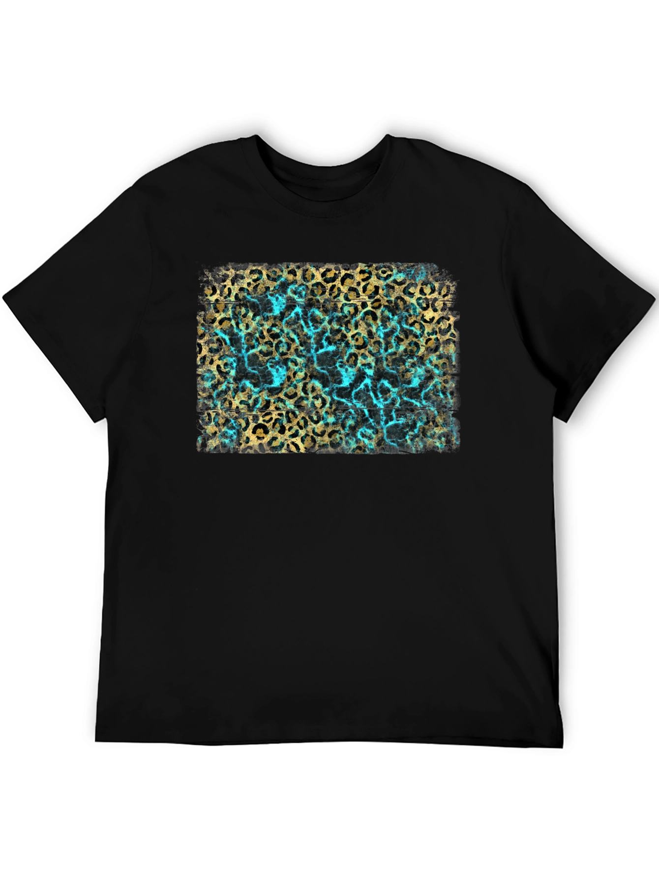 Leopard Print & Turquoise Graphic Tee