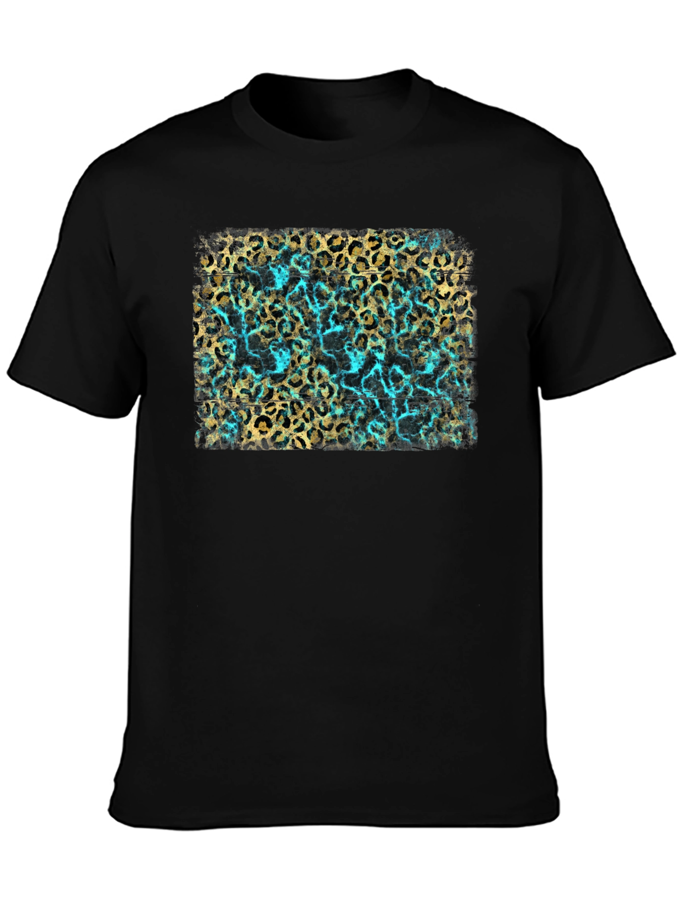 Leopard Print & Turquoise Graphic Tee