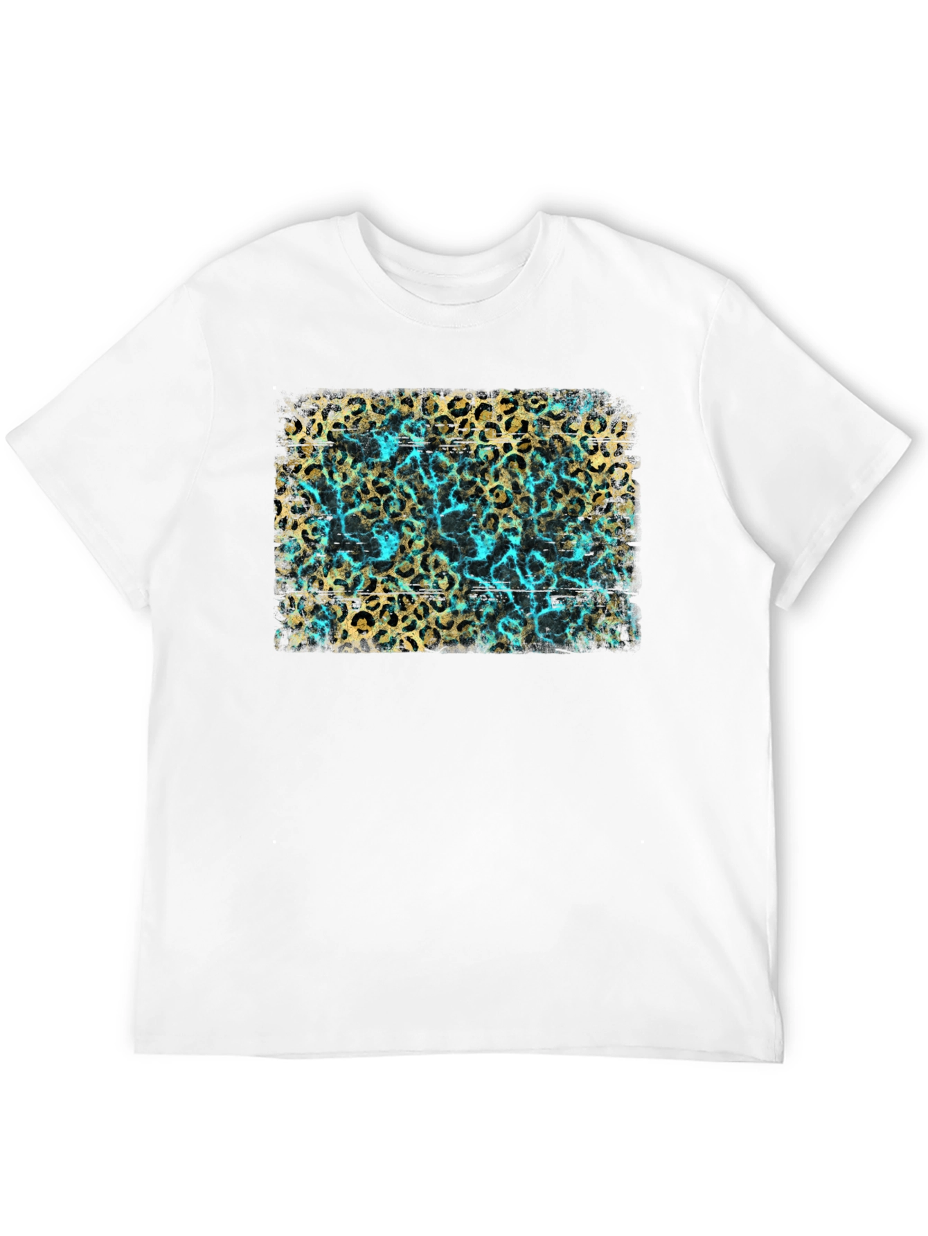 Leopard Print & Turquoise Graphic Tee