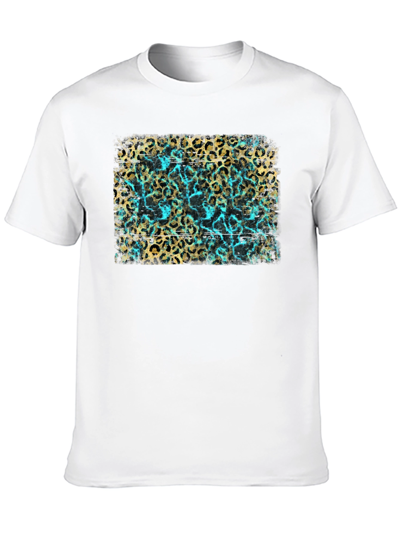 Leopard Print & Turquoise Graphic Tee