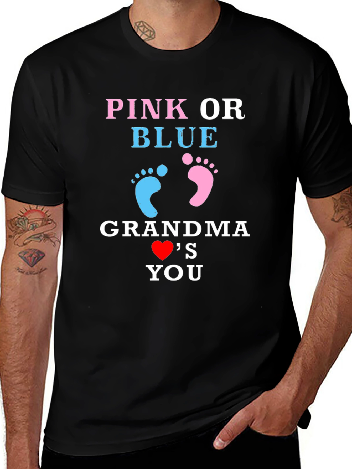 Pink or Blue Grandma Loves You T-Shirt