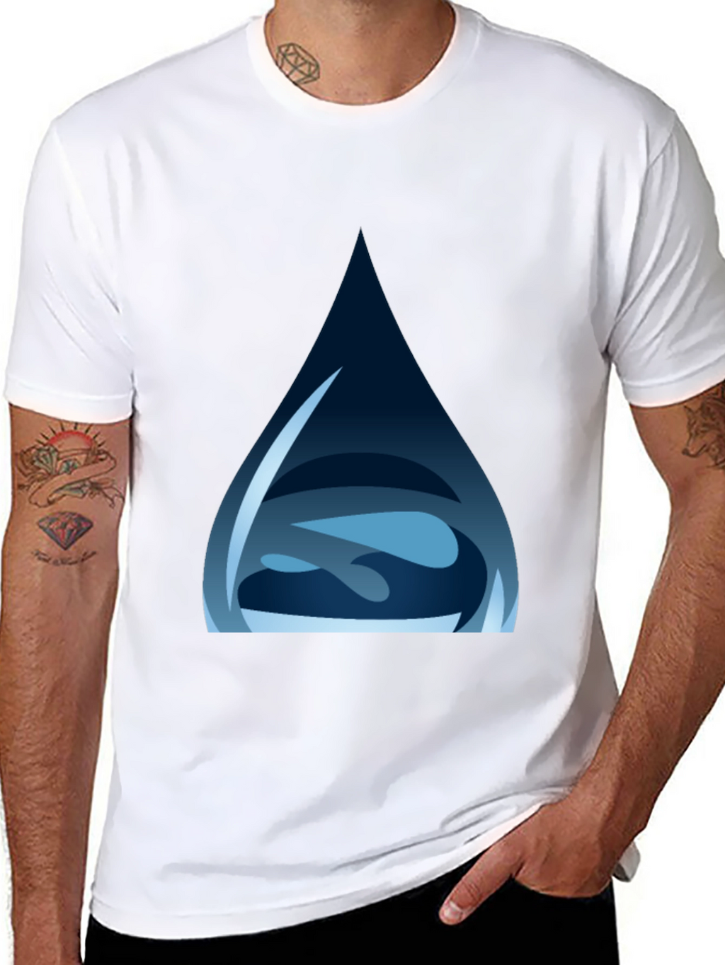 Water Drop Graphic Tee - Stylish Black T-Shirt