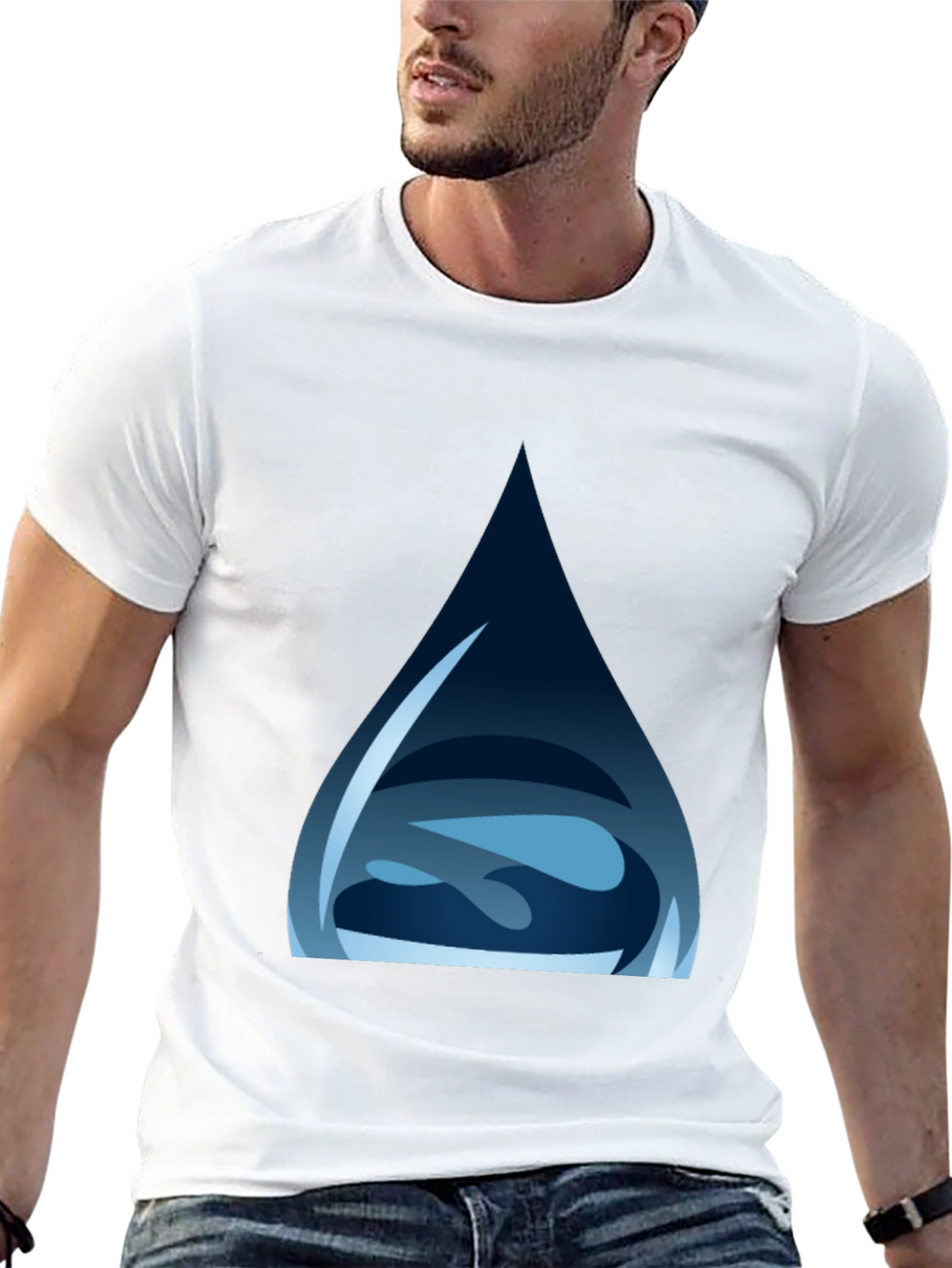 Water Drop Graphic Tee - Stylish Black T-Shirt