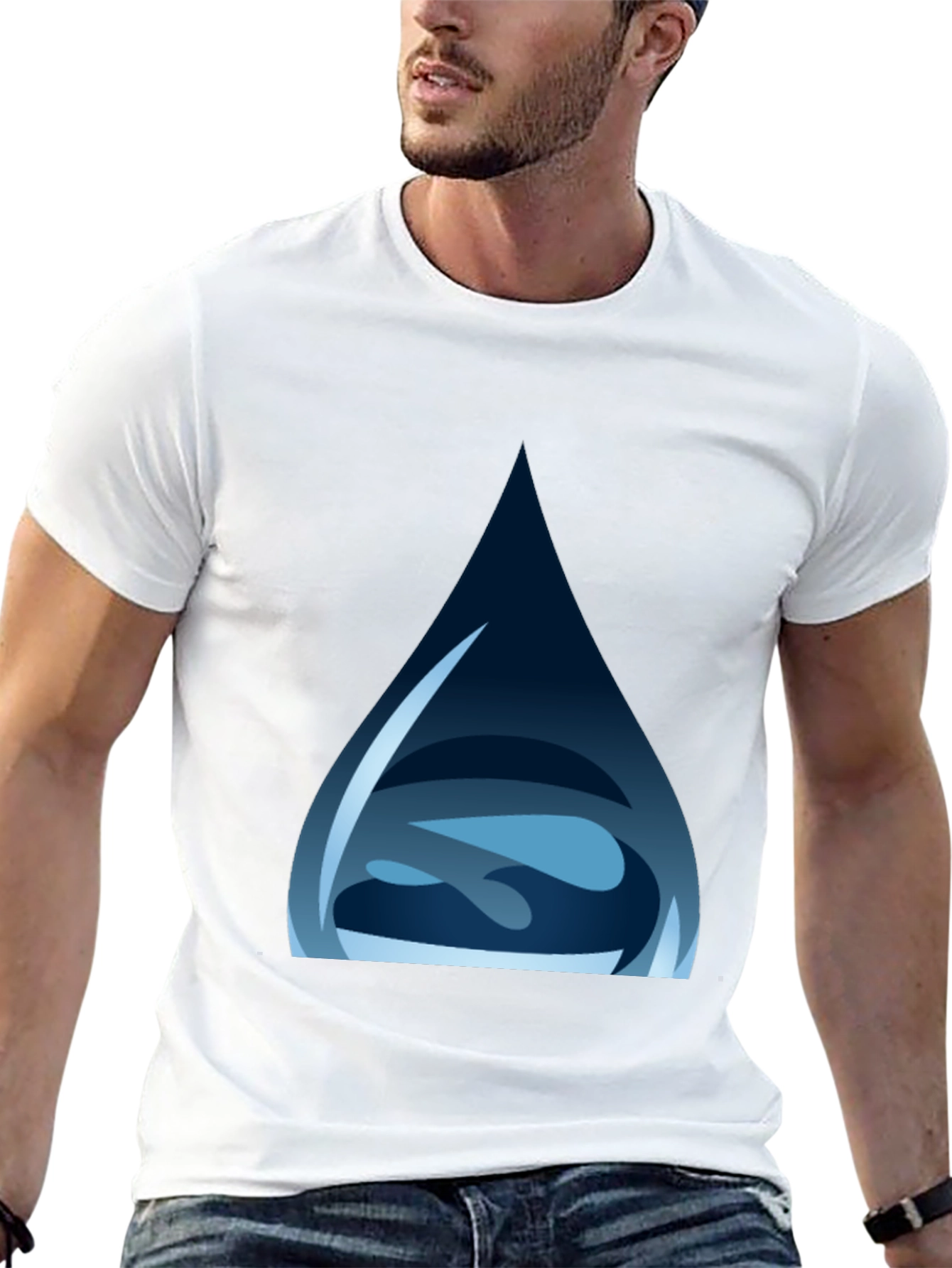 Water Drop Graphic Tee - Stylish Black T-Shirt
