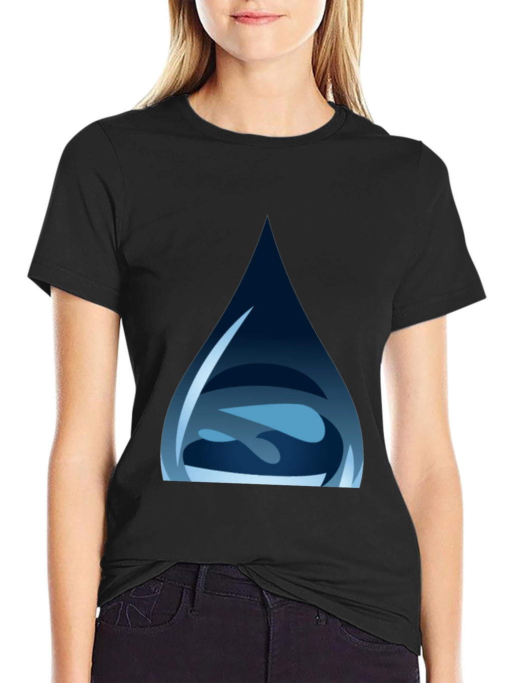 Water Drop Graphic Tee - Stylish Black T-Shirt