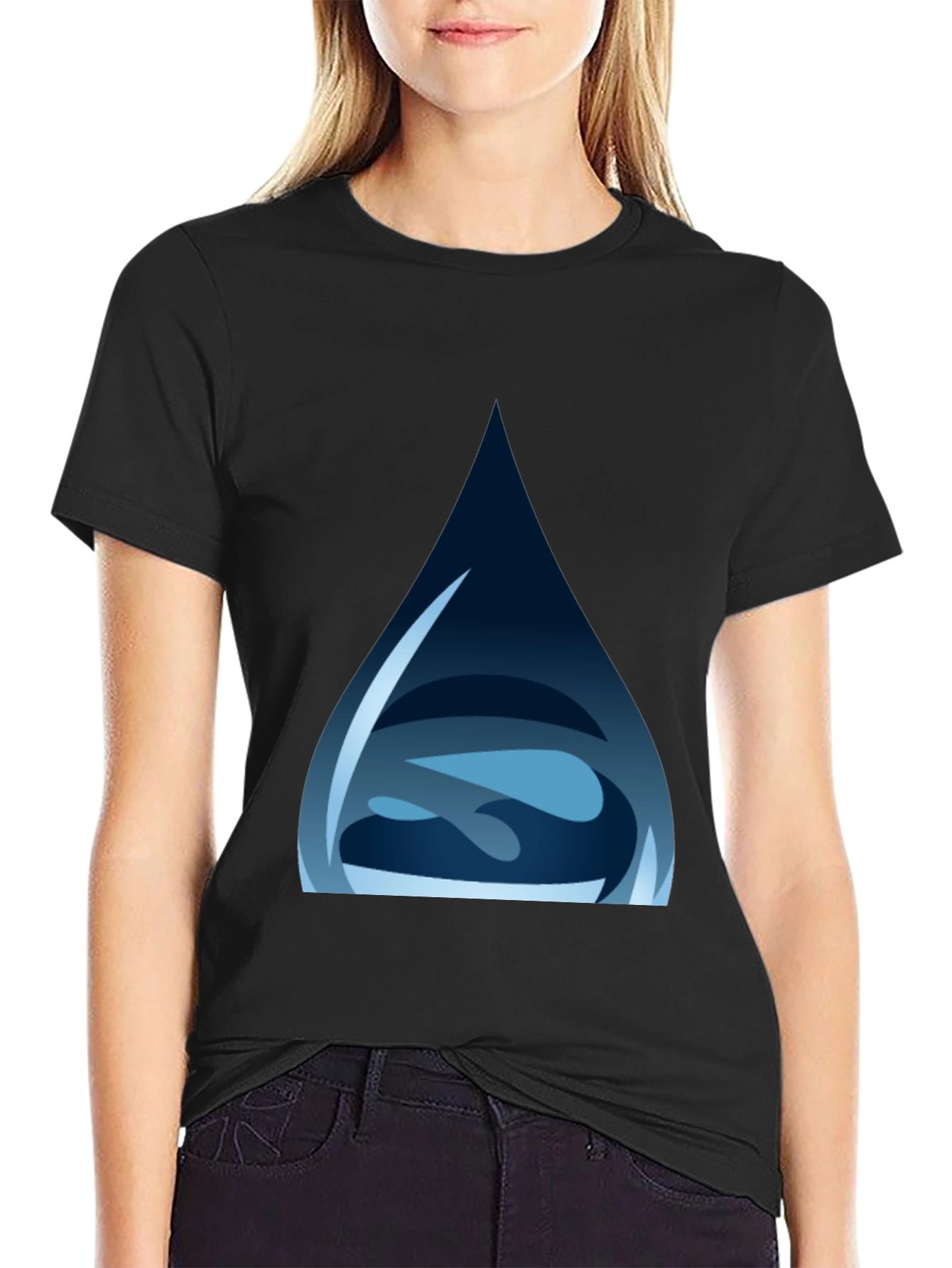 Water Drop Graphic Tee - Stylish Black T-Shirt