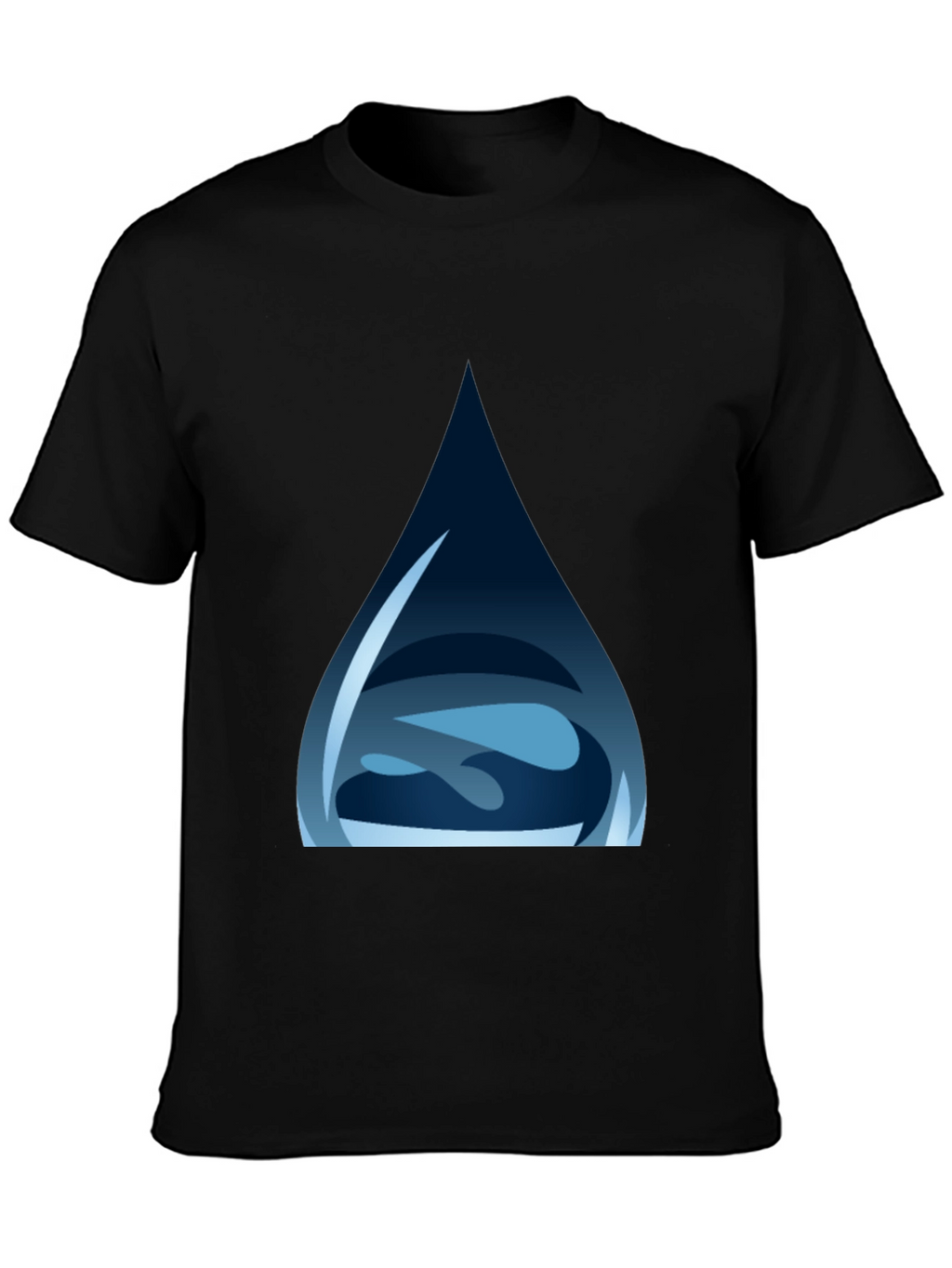 Water Drop Graphic Tee - Stylish Black T-Shirt