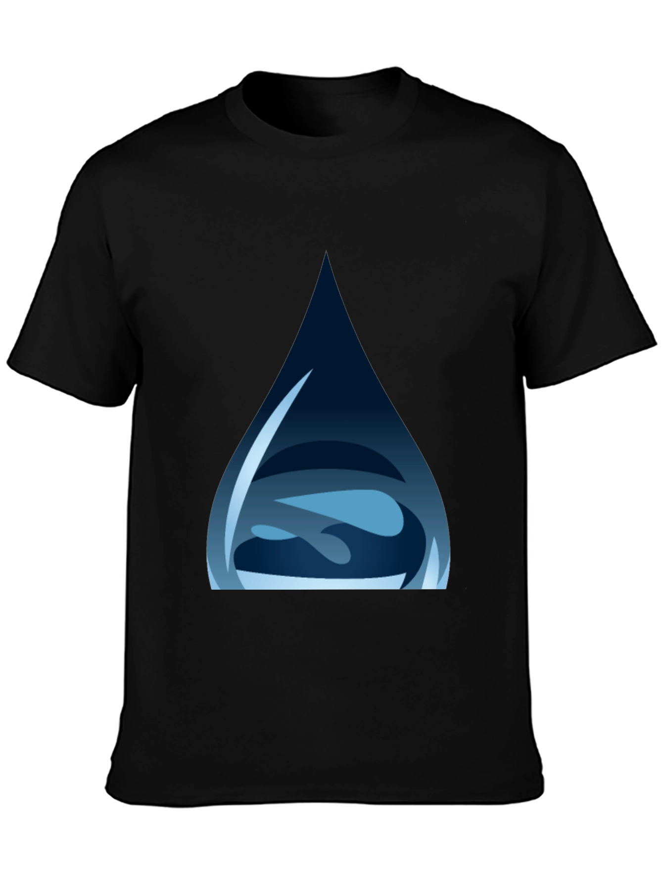 Water Drop Graphic Tee - Stylish Black T-Shirt