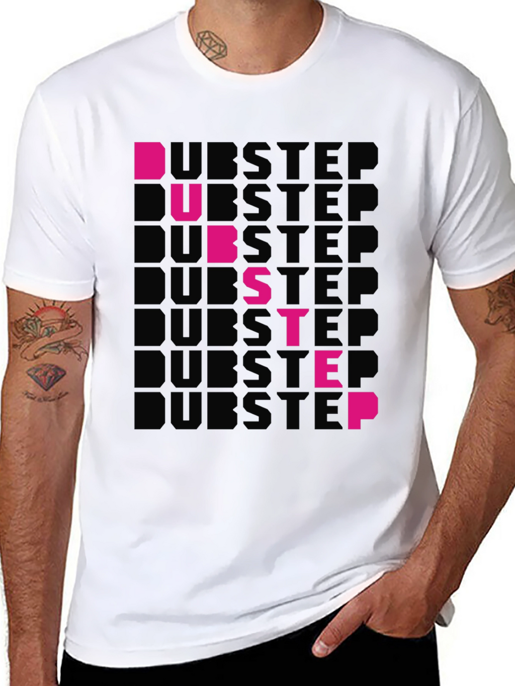Dubstep Graphic Print Black T-Shirt