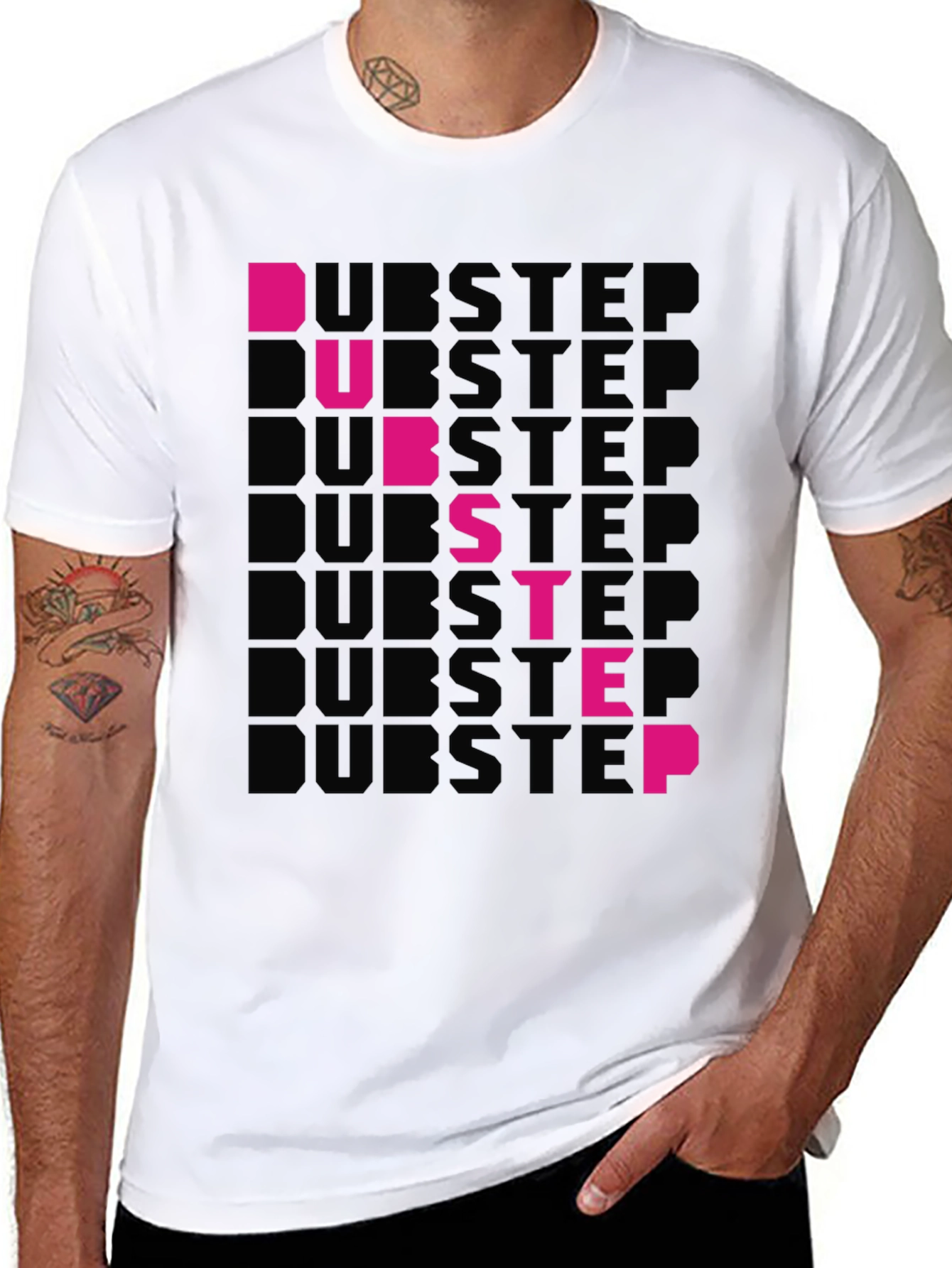 Dubstep Graphic Print Black T-Shirt